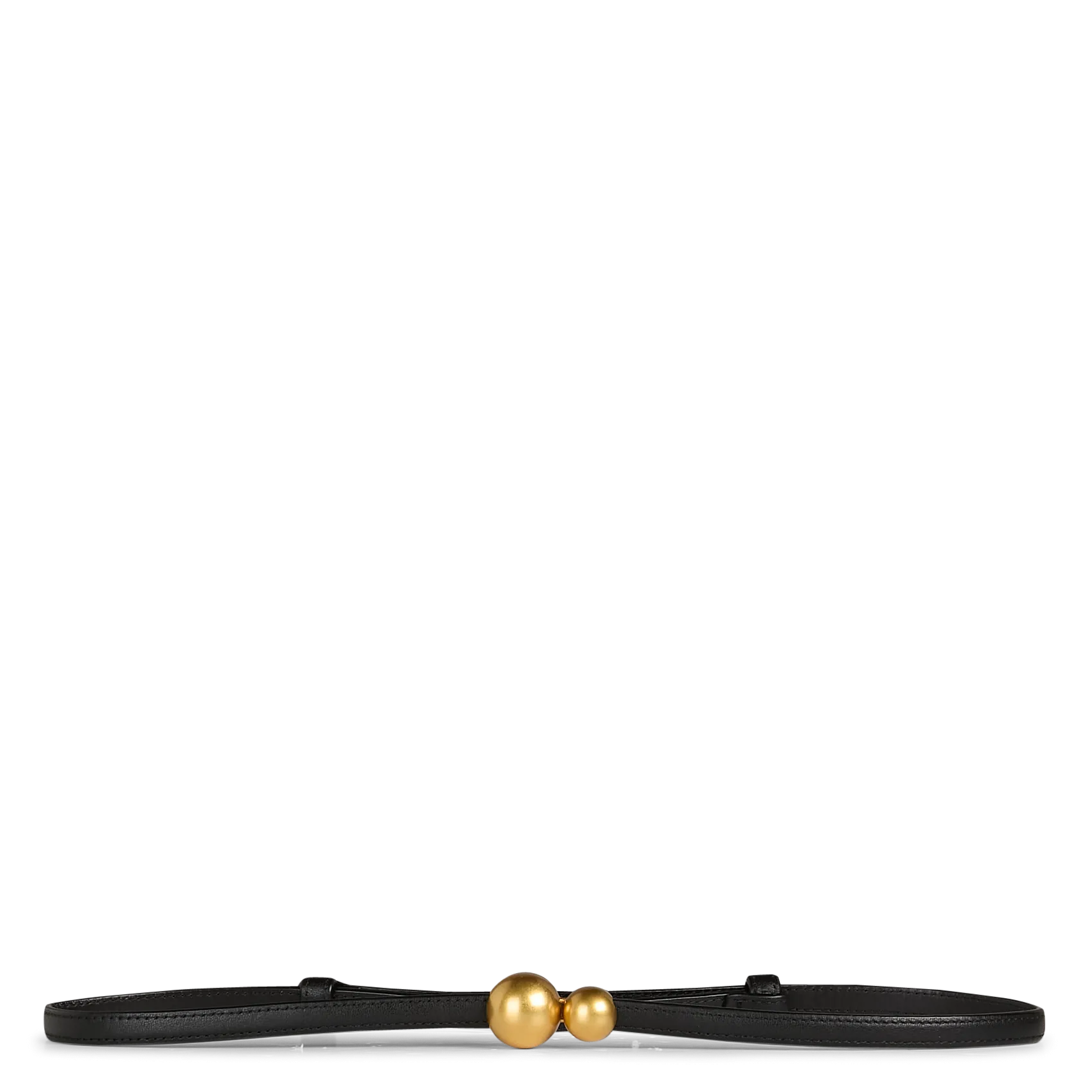 Ceinture fine en cuir Noir AMINI