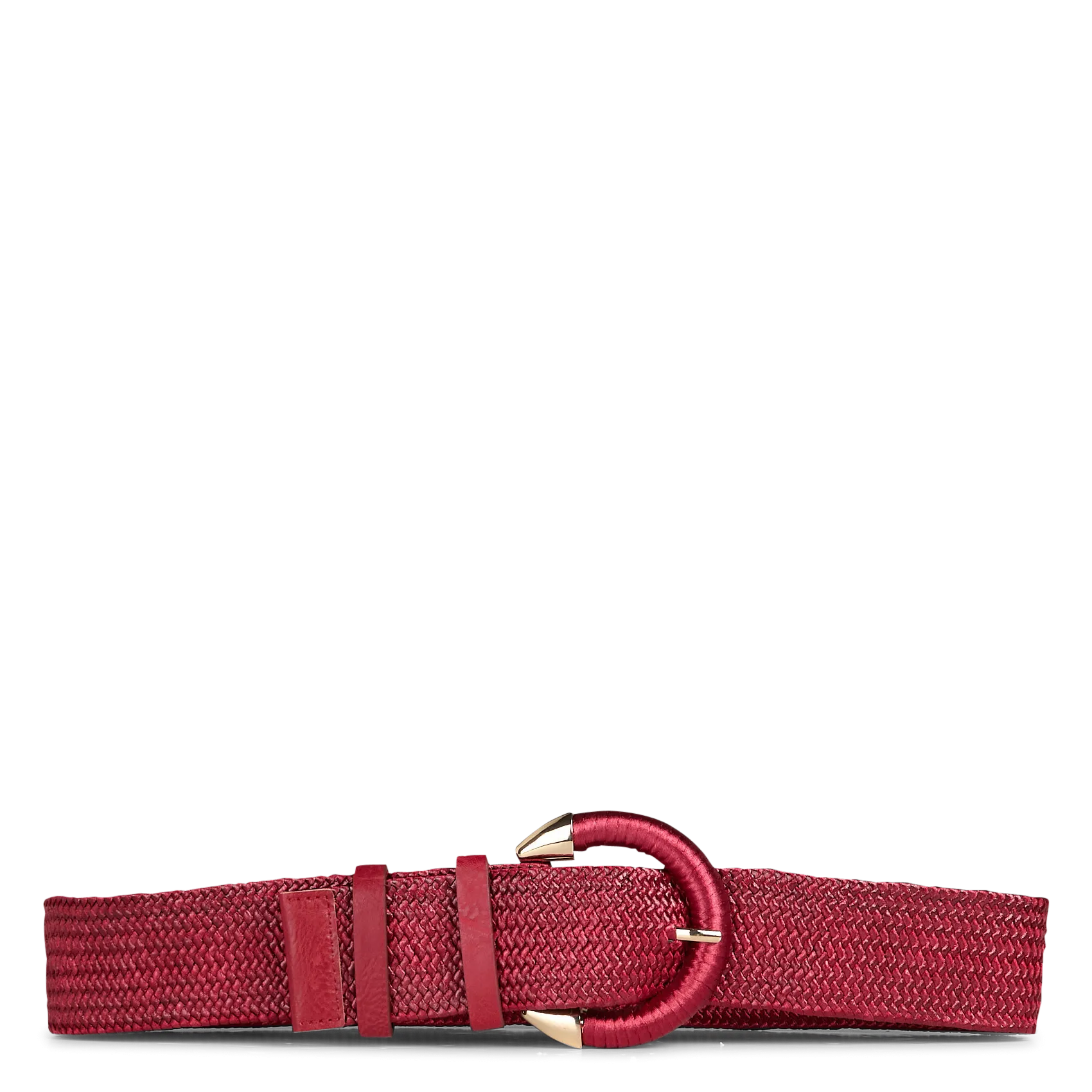Ceinture à boucle tressée Rouge