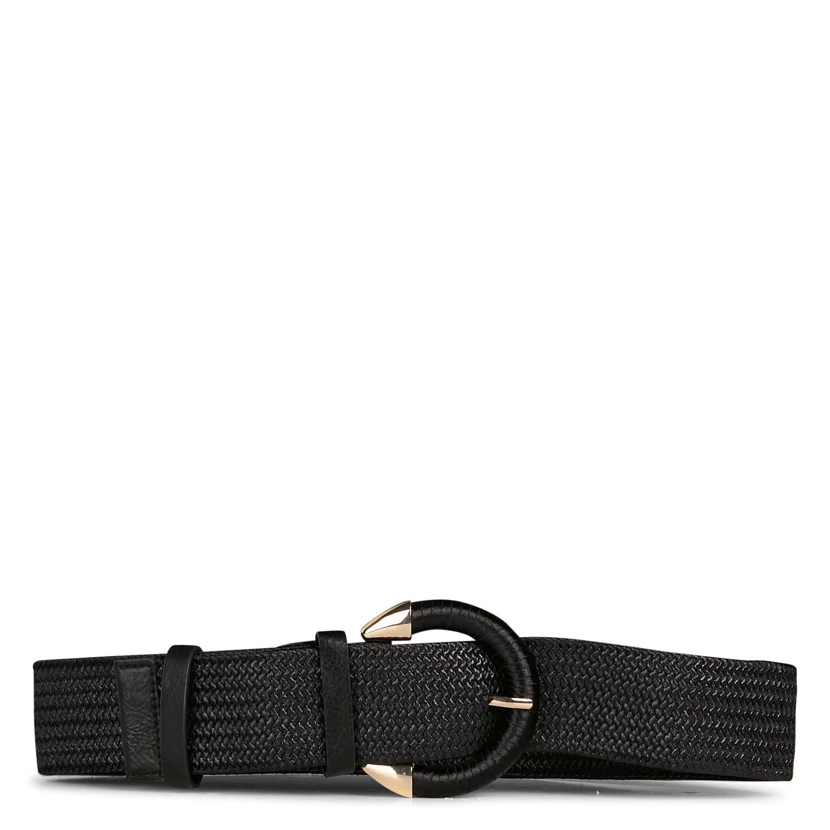 Ceinture à boucle tressée Noir