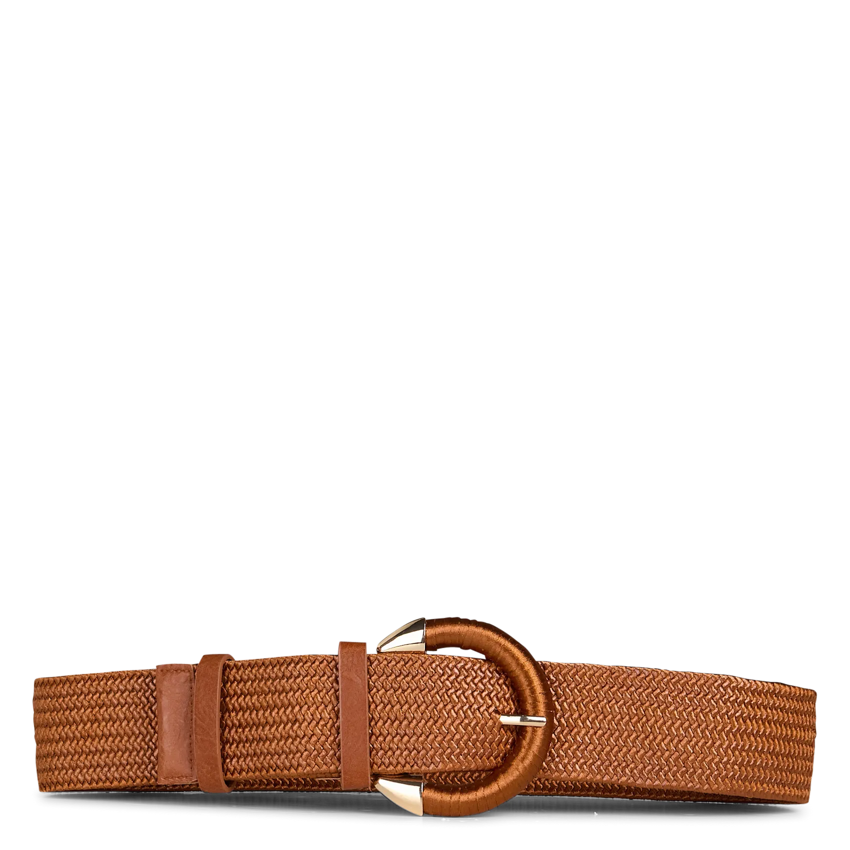 Ceinture à boucle tressée Marron