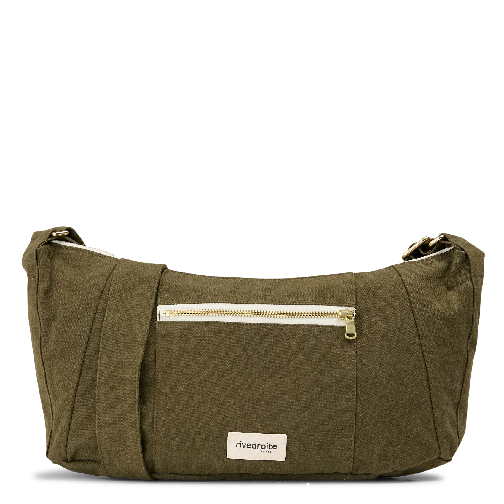 Sac porté épaule uni en coton mélangé Kaki MINI CHARLOT