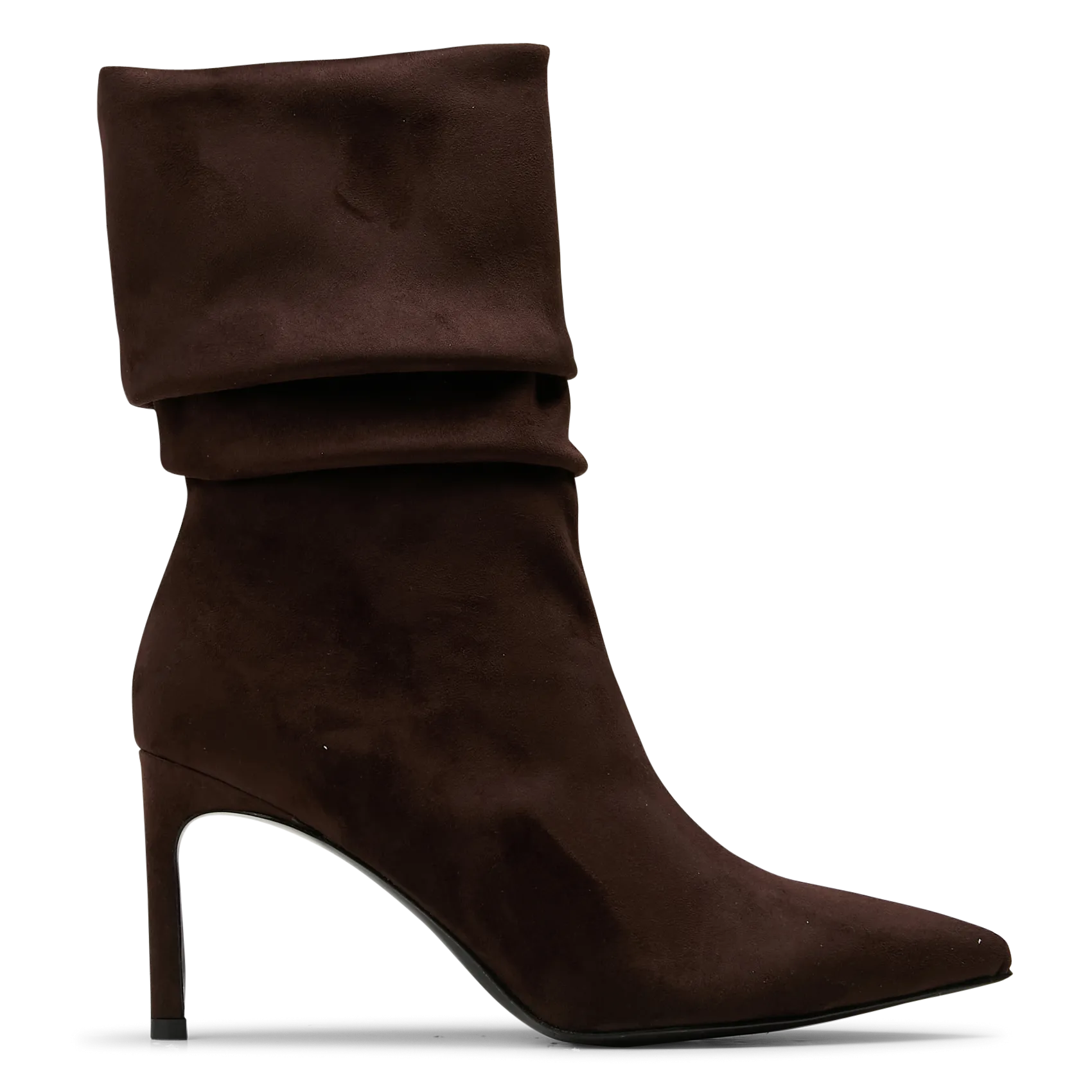 Bottines à talons en cuir velours Marron ZAHA