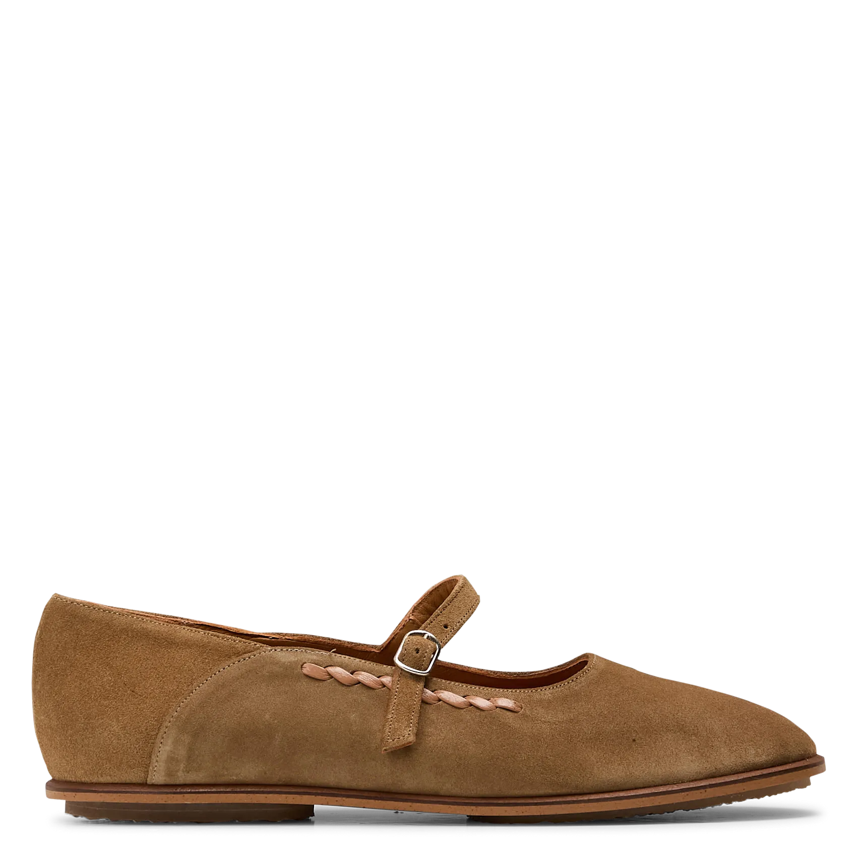 Ballerines suédées à bride en cuir Marron SONIA