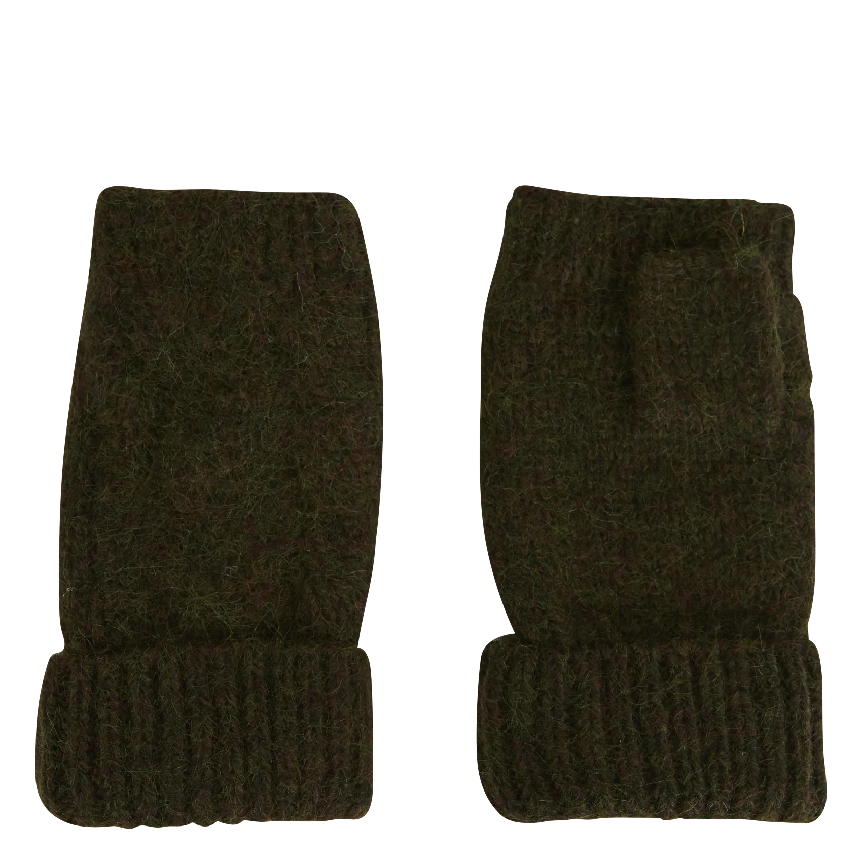 Mitaines en maille torsadée Kaki WENDY