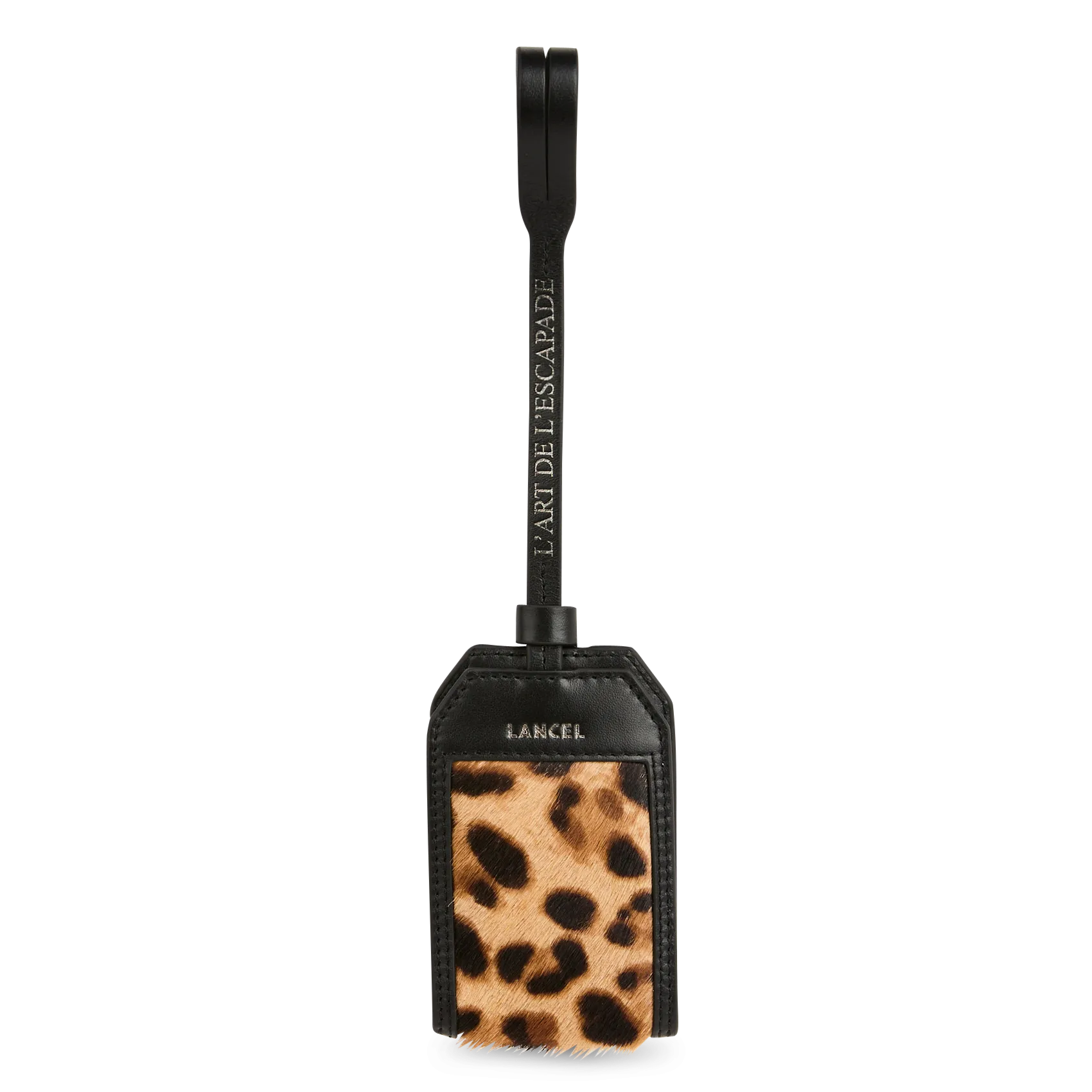 Porte-adresse imprimé en cuir effet pony Noir ESCAPADE