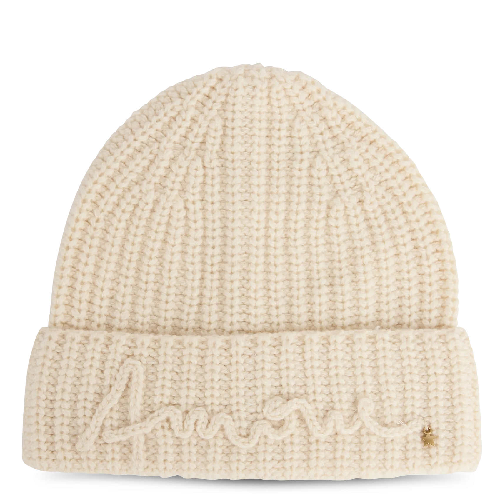 Bonnet en laine mélangée Beige DOTTY