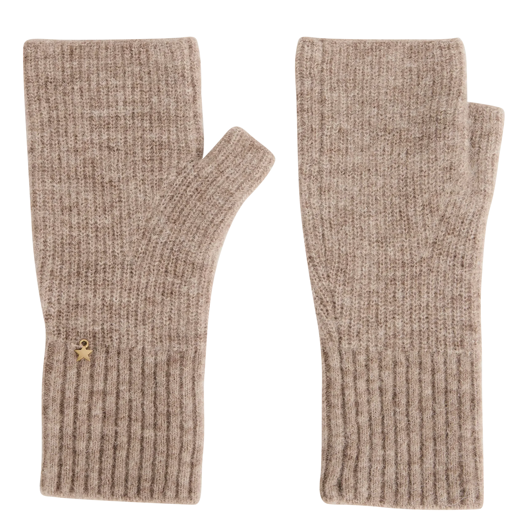 Mitaines en laine mélangée Beige AURA