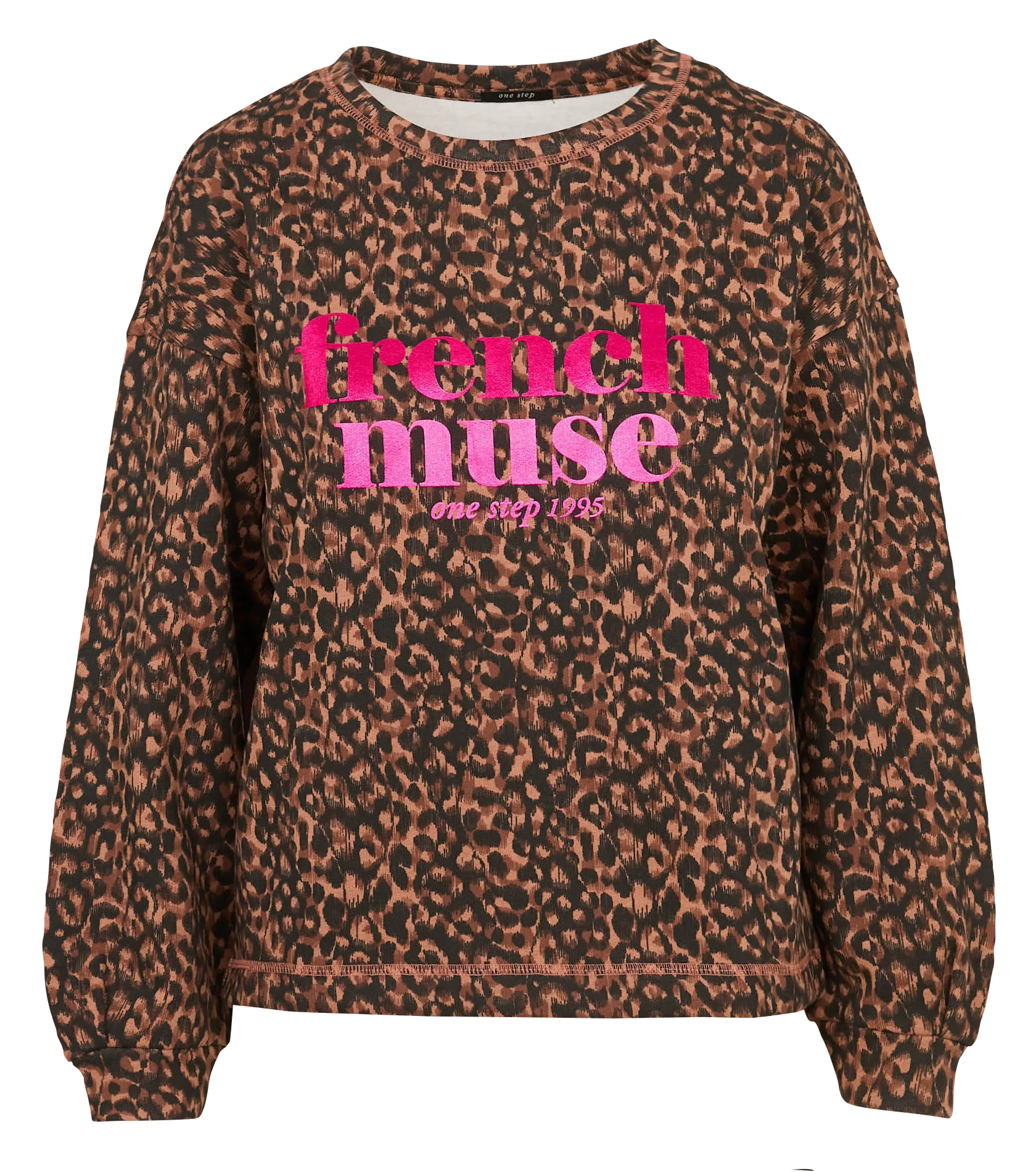 Sweat droit à imprimé léopard Noir MIDI