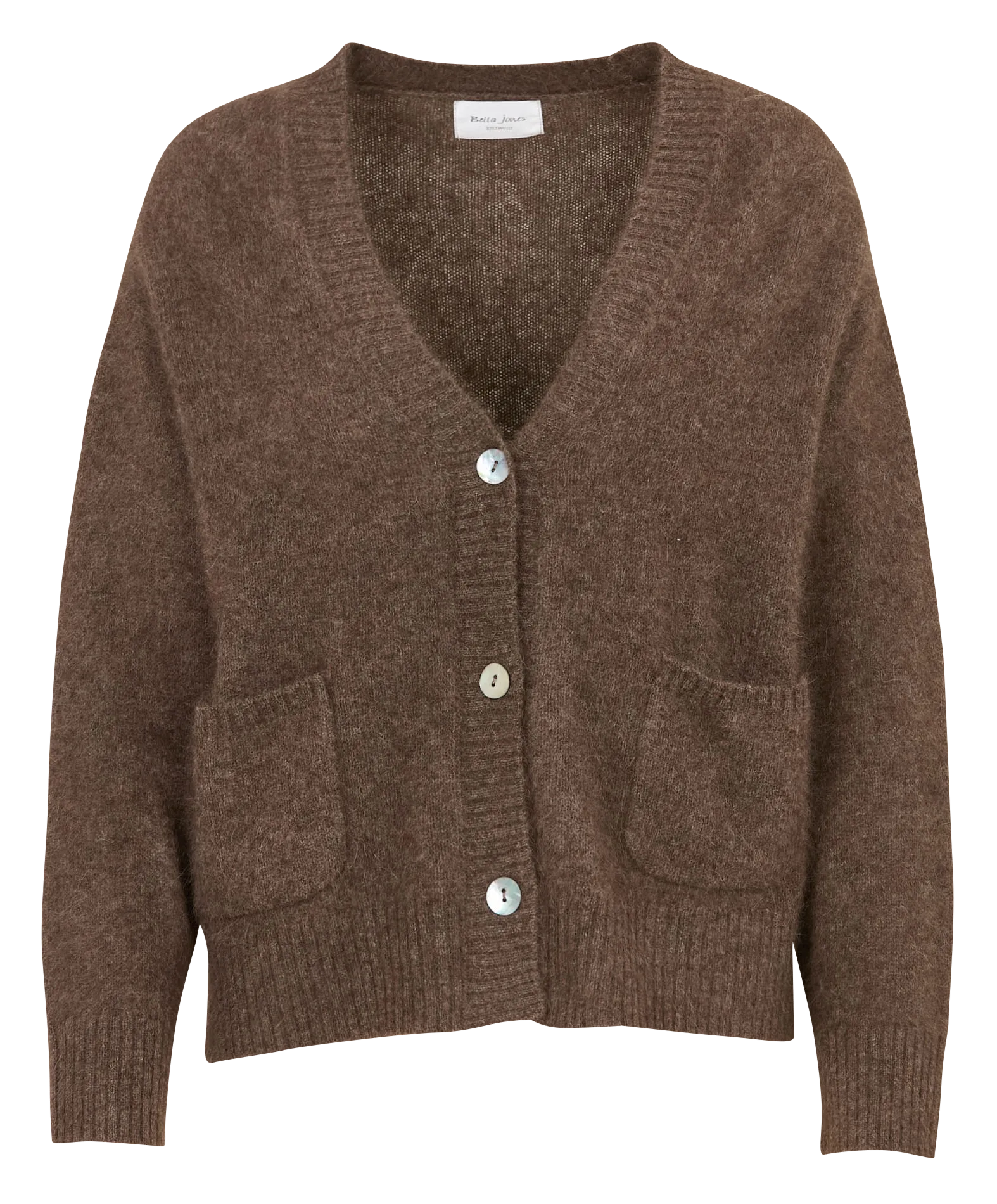 Cardigan col v en laine Marron POESIE