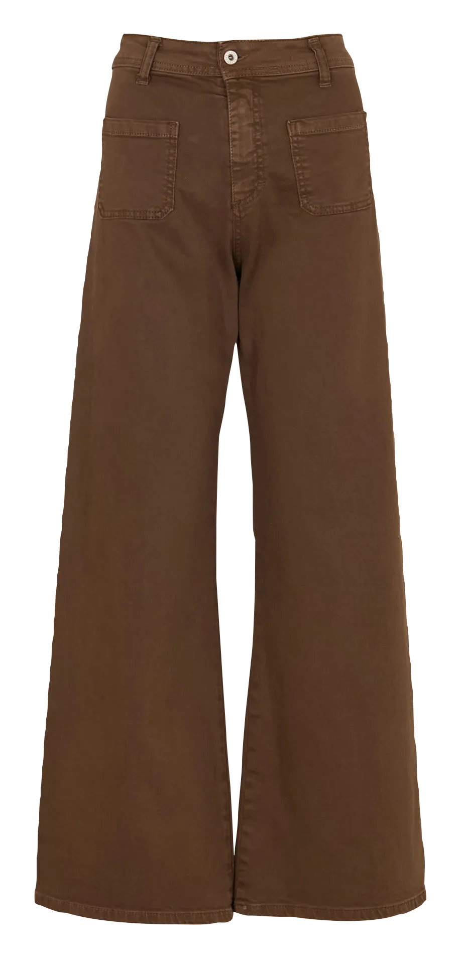 Jean large taille haute en coton Rouge