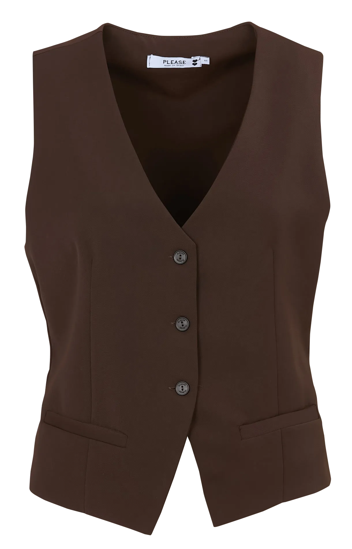 Gilet de costume col v Marron