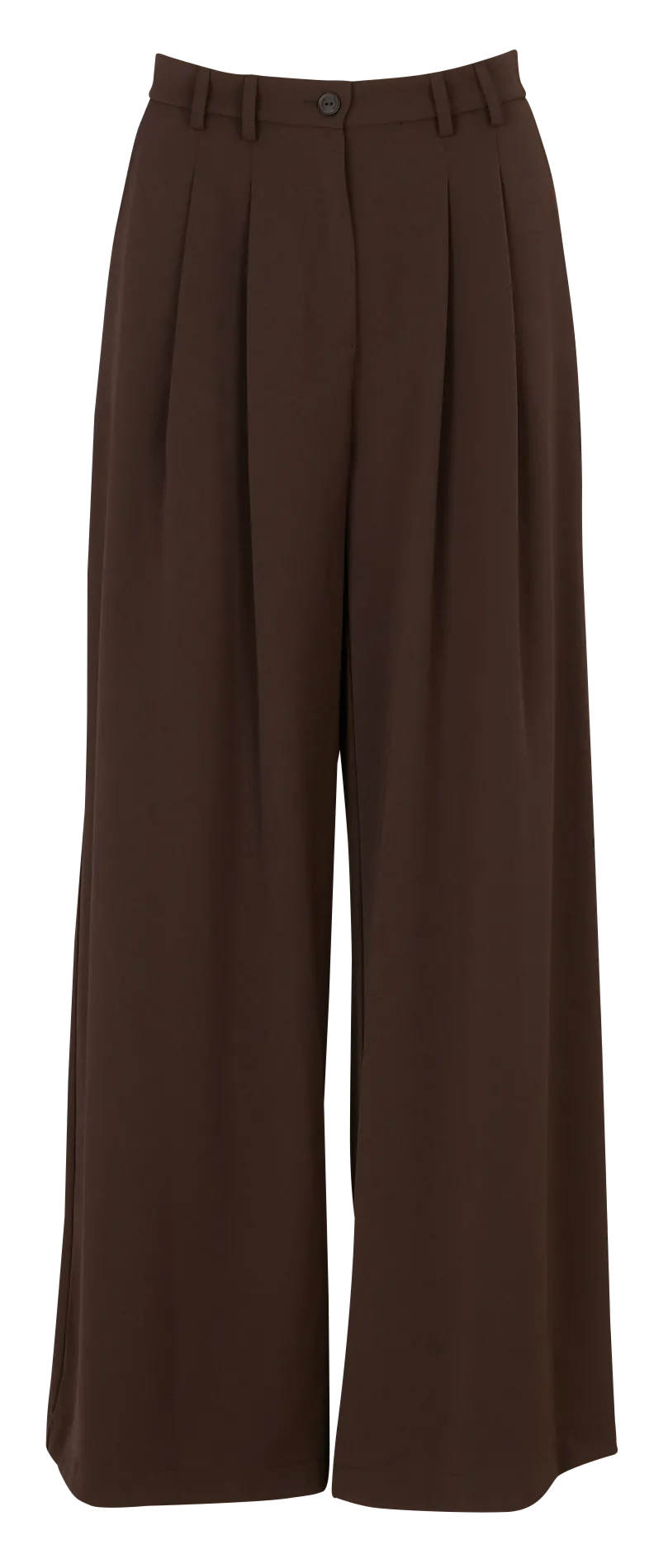 Pantalon large à pinces Marron