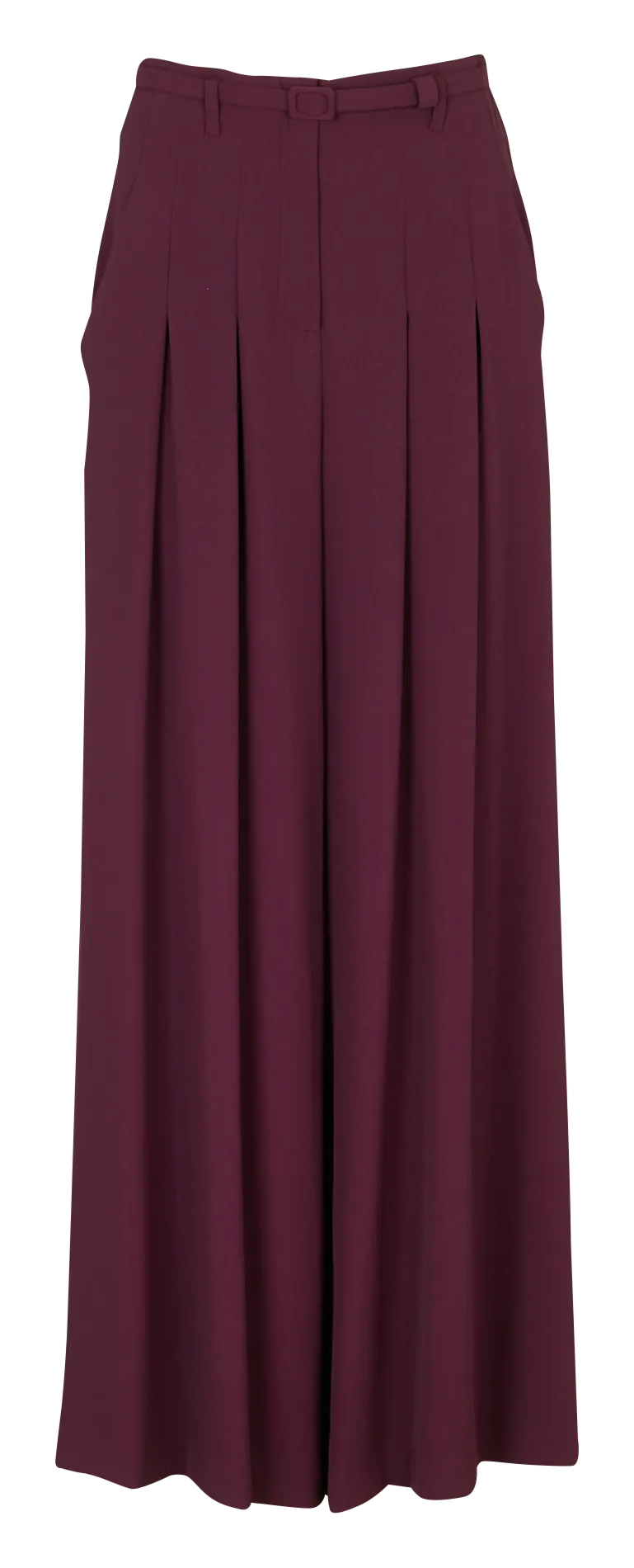 Pantalon large taille haute Prune