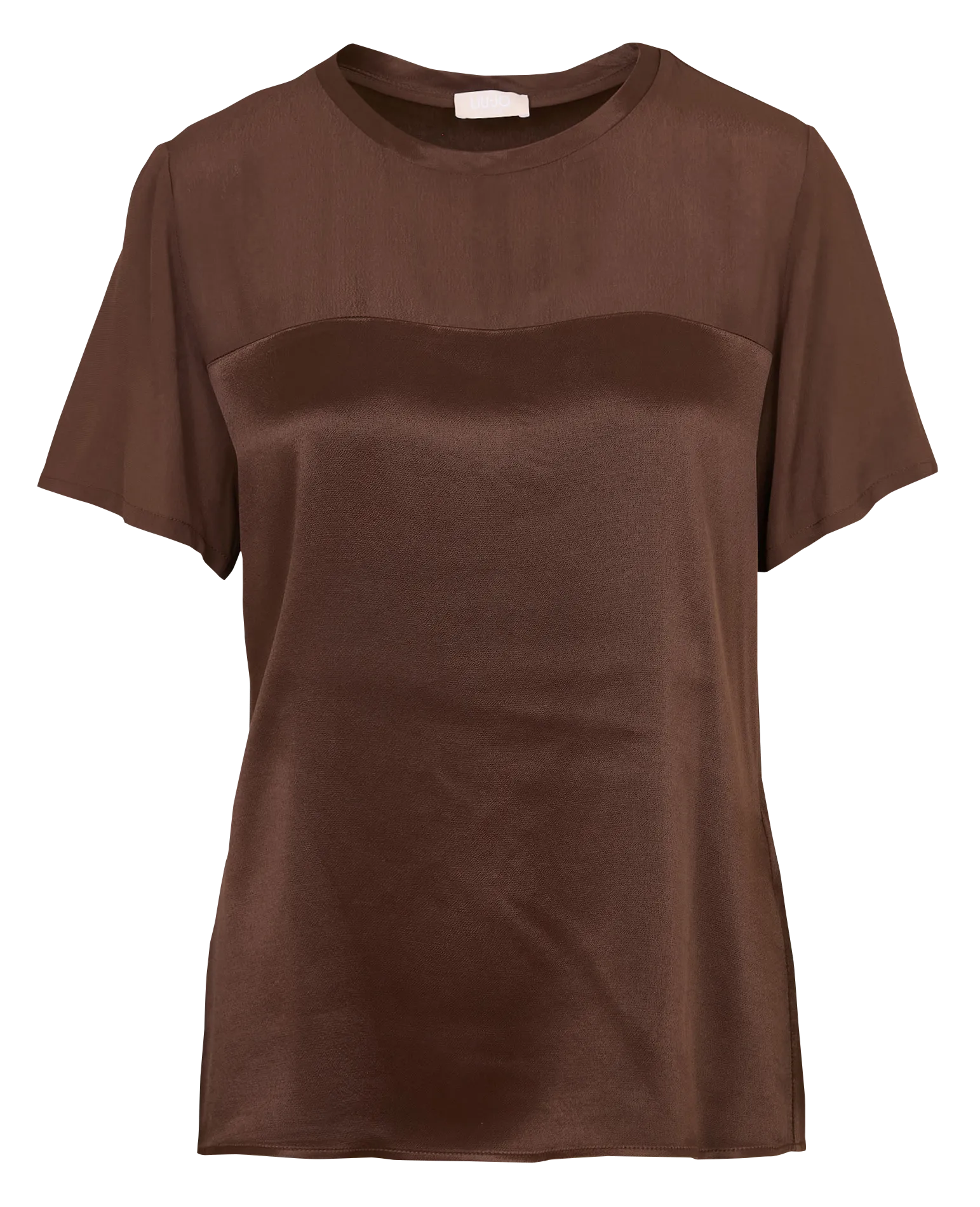 Tee-shirt manches courtes fluide uni Marron