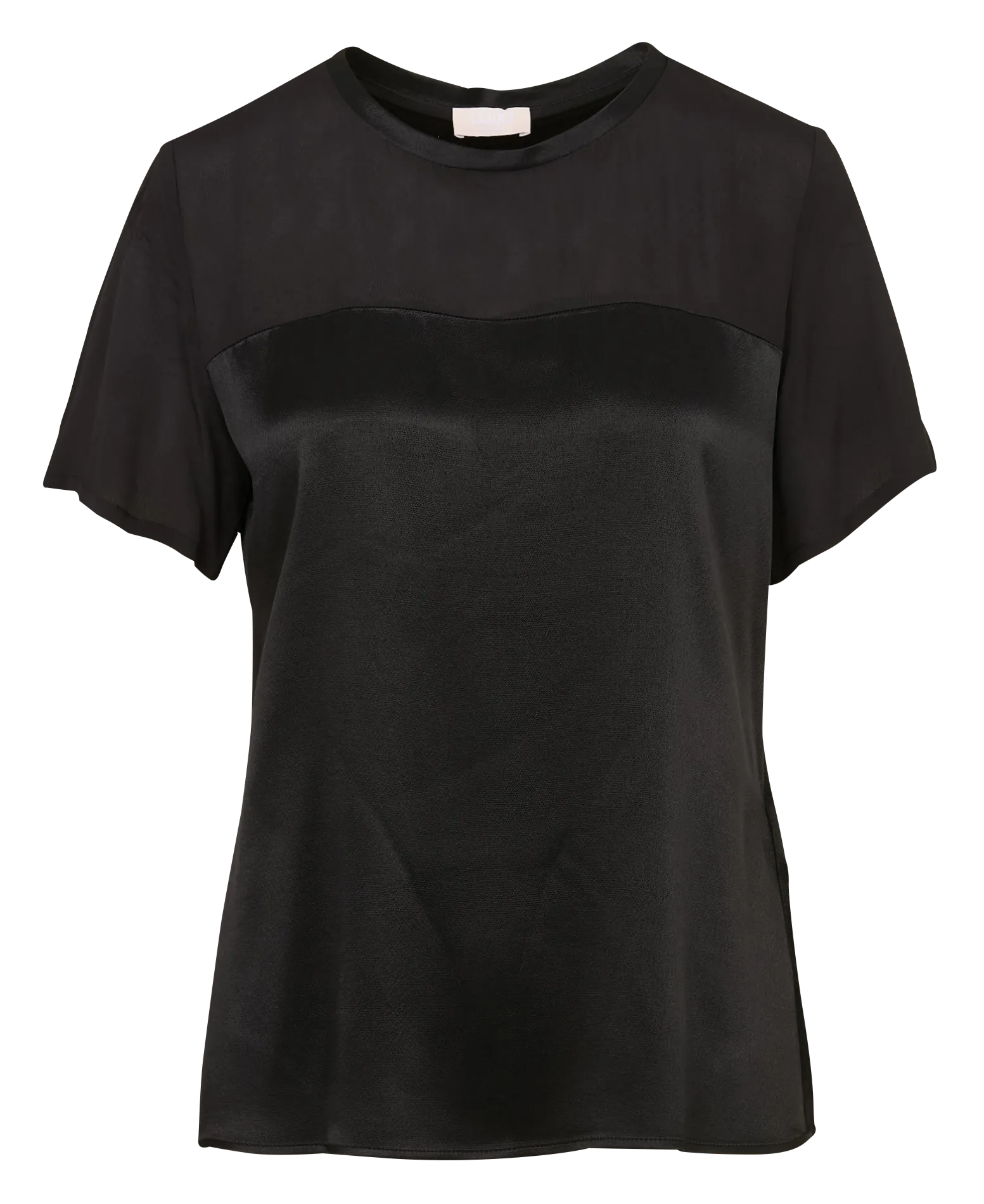 Tee-shirt manches courtes fluide uni Noir