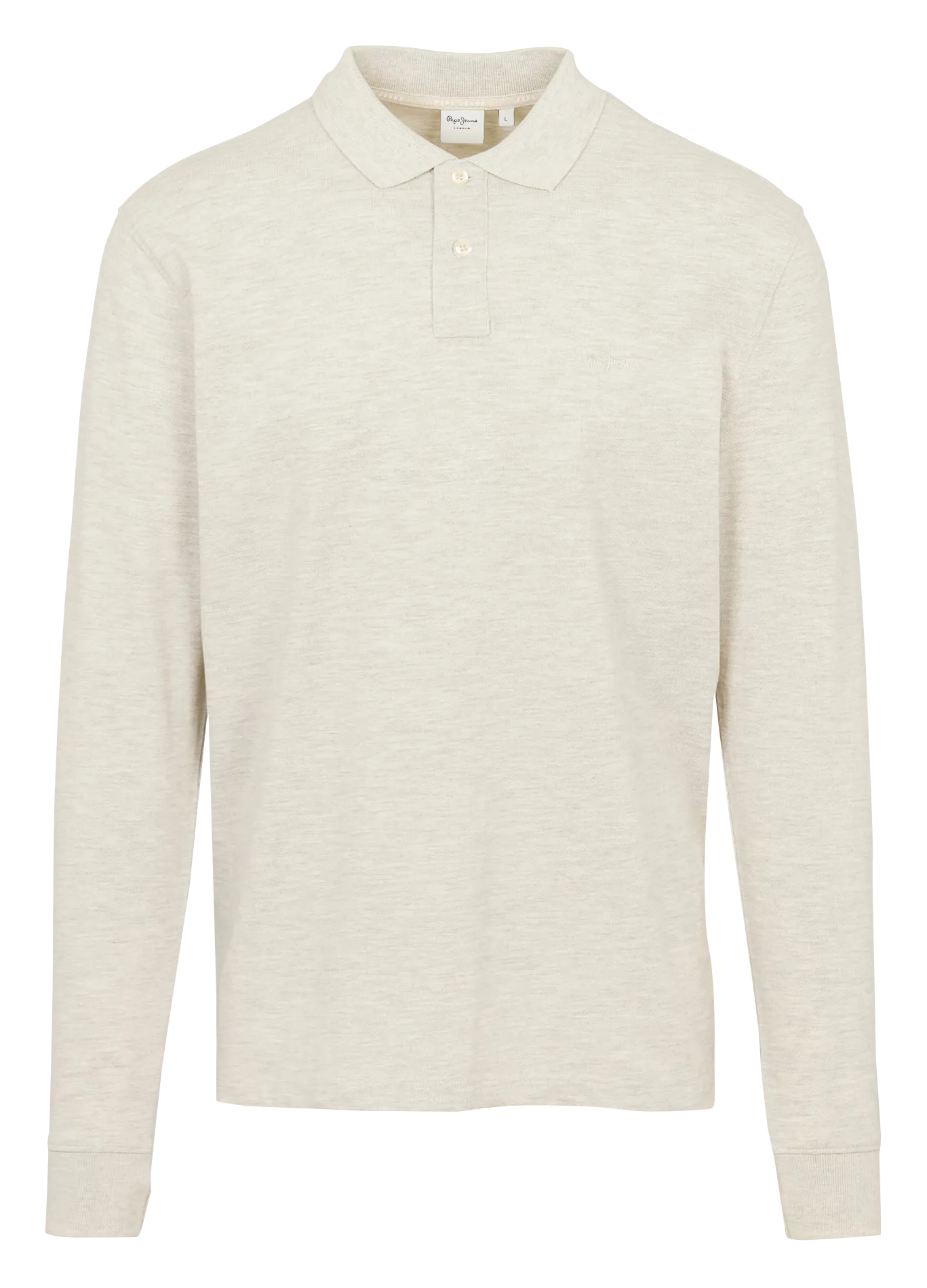 Polo manches longues en coton Gris