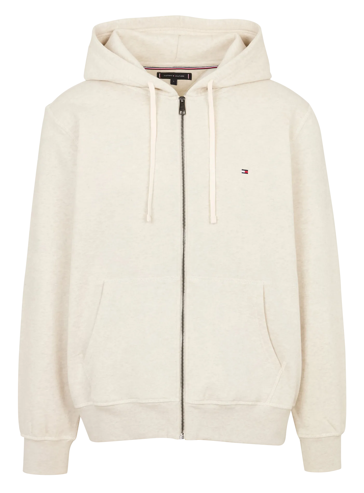 Sweat col rond en coton mélangé Beige