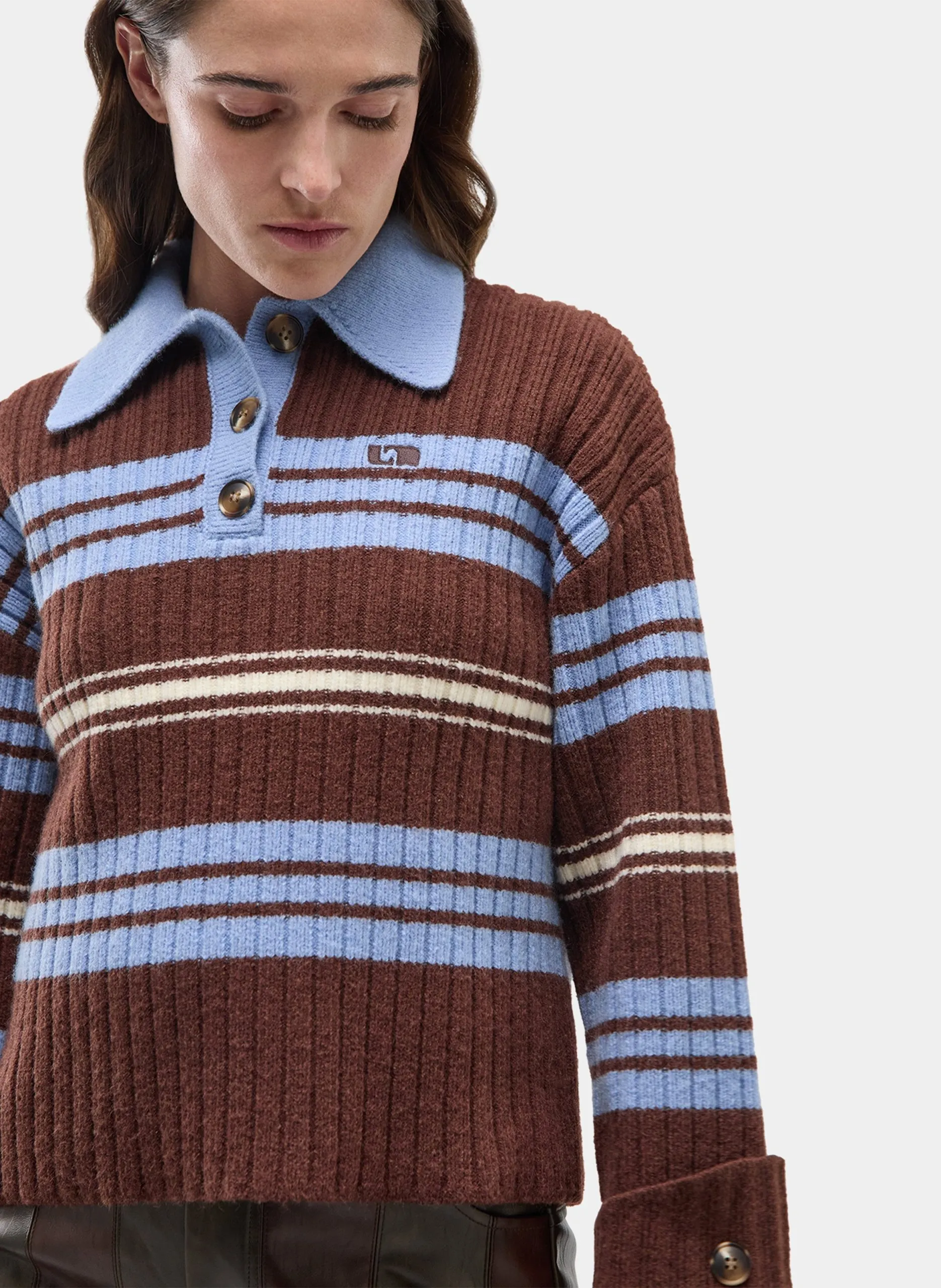 Pull col classique à rayures Multicolore GRAZ