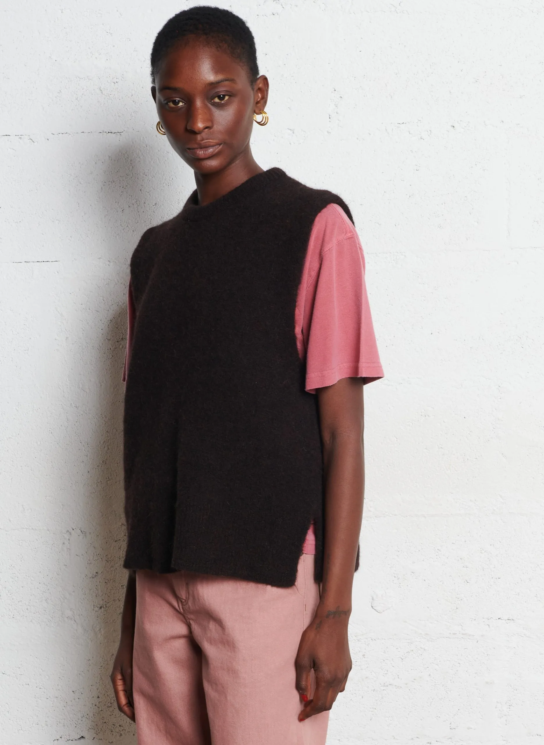 Pull oversize col rond Bleu BESTIA