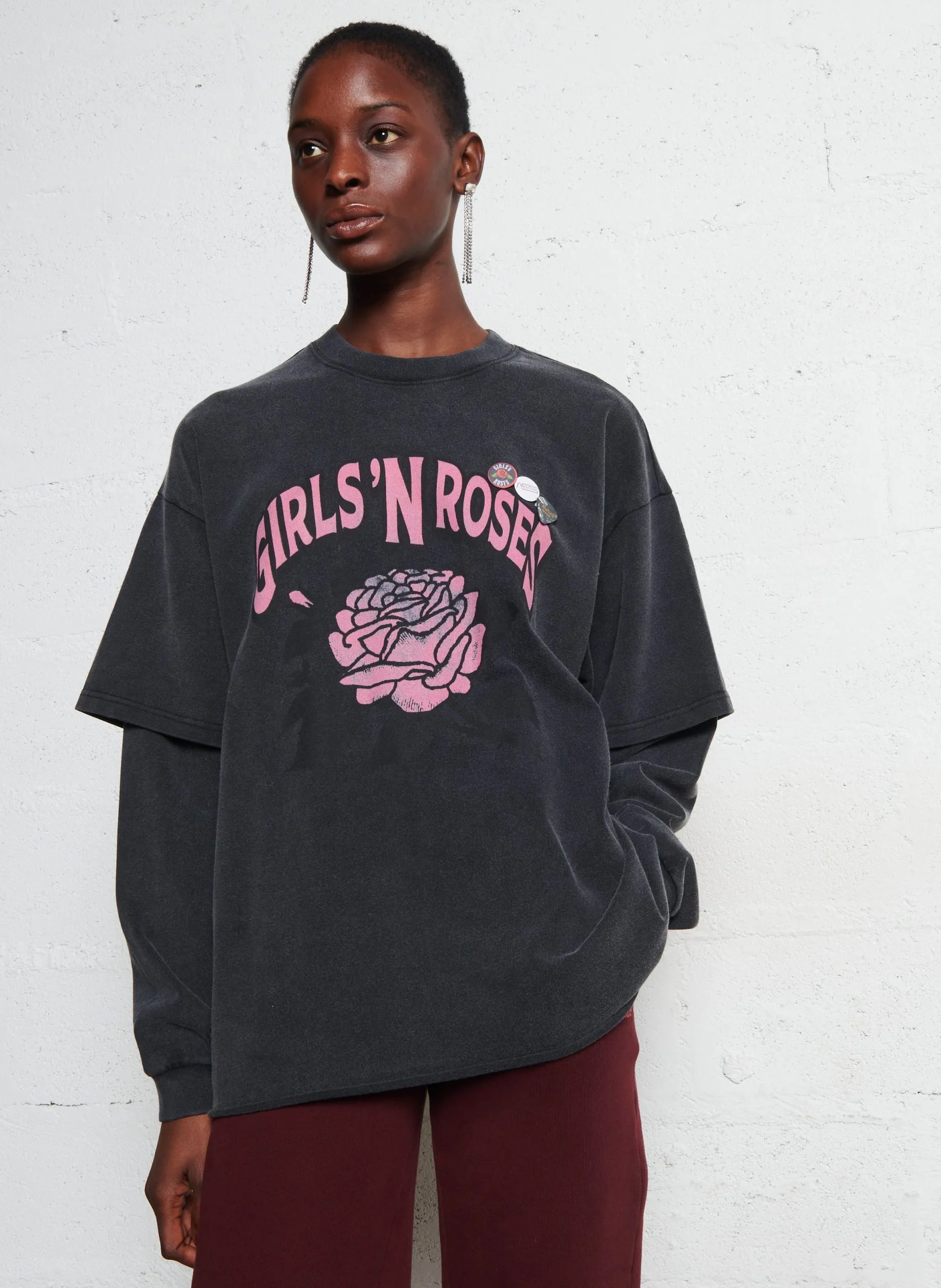 Sweat col rond en coton Gris TSKAXL