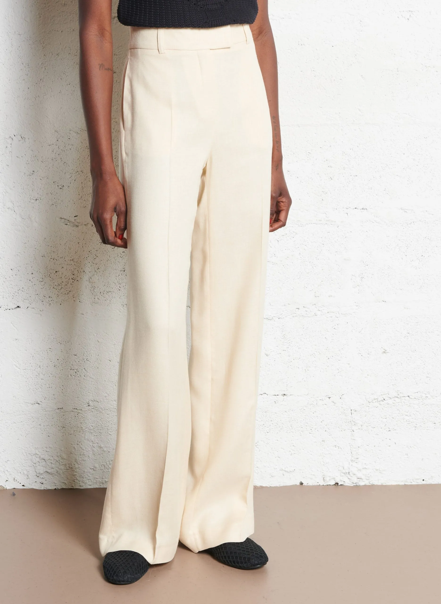 Pantalon droit Beige LAYLA