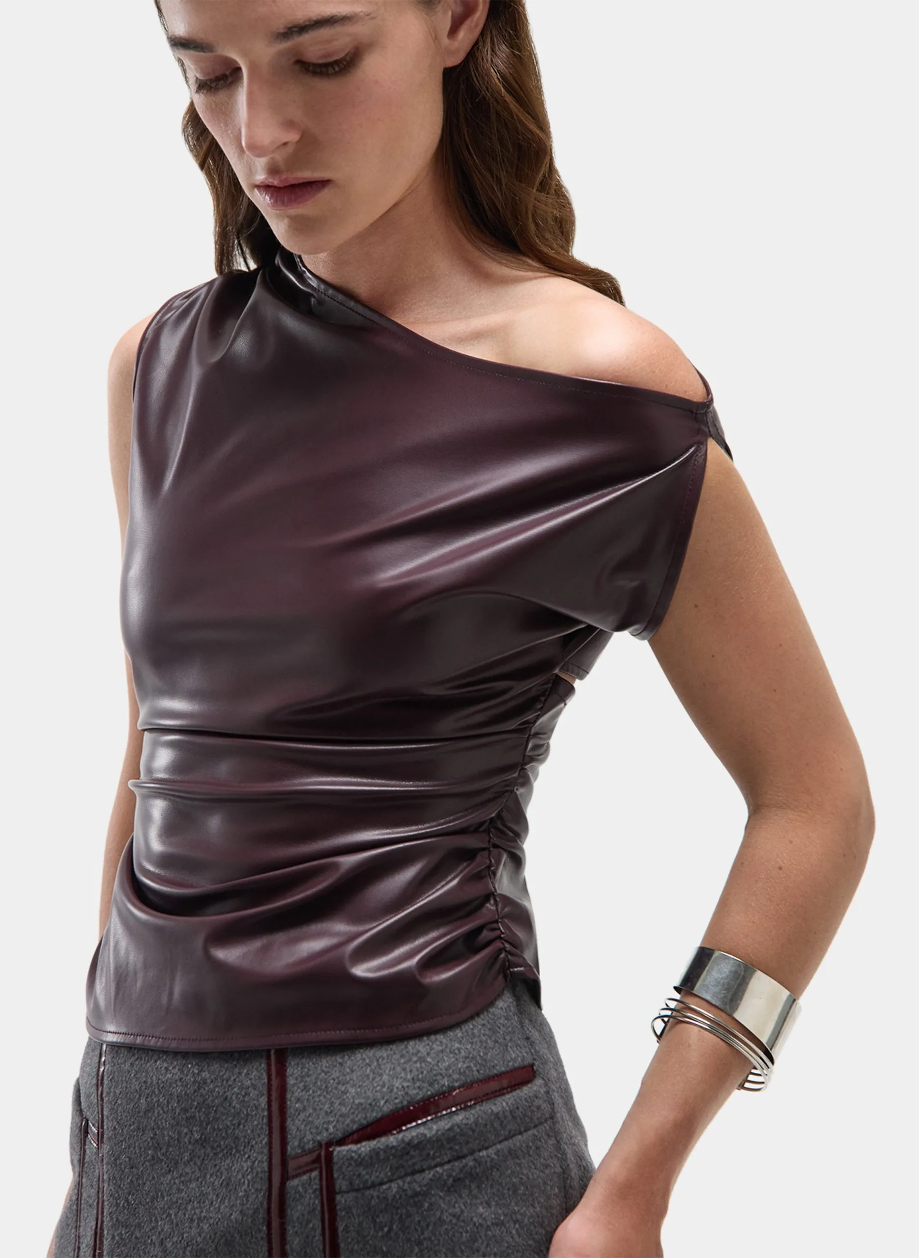 Top asymétrique Rouge IVONE