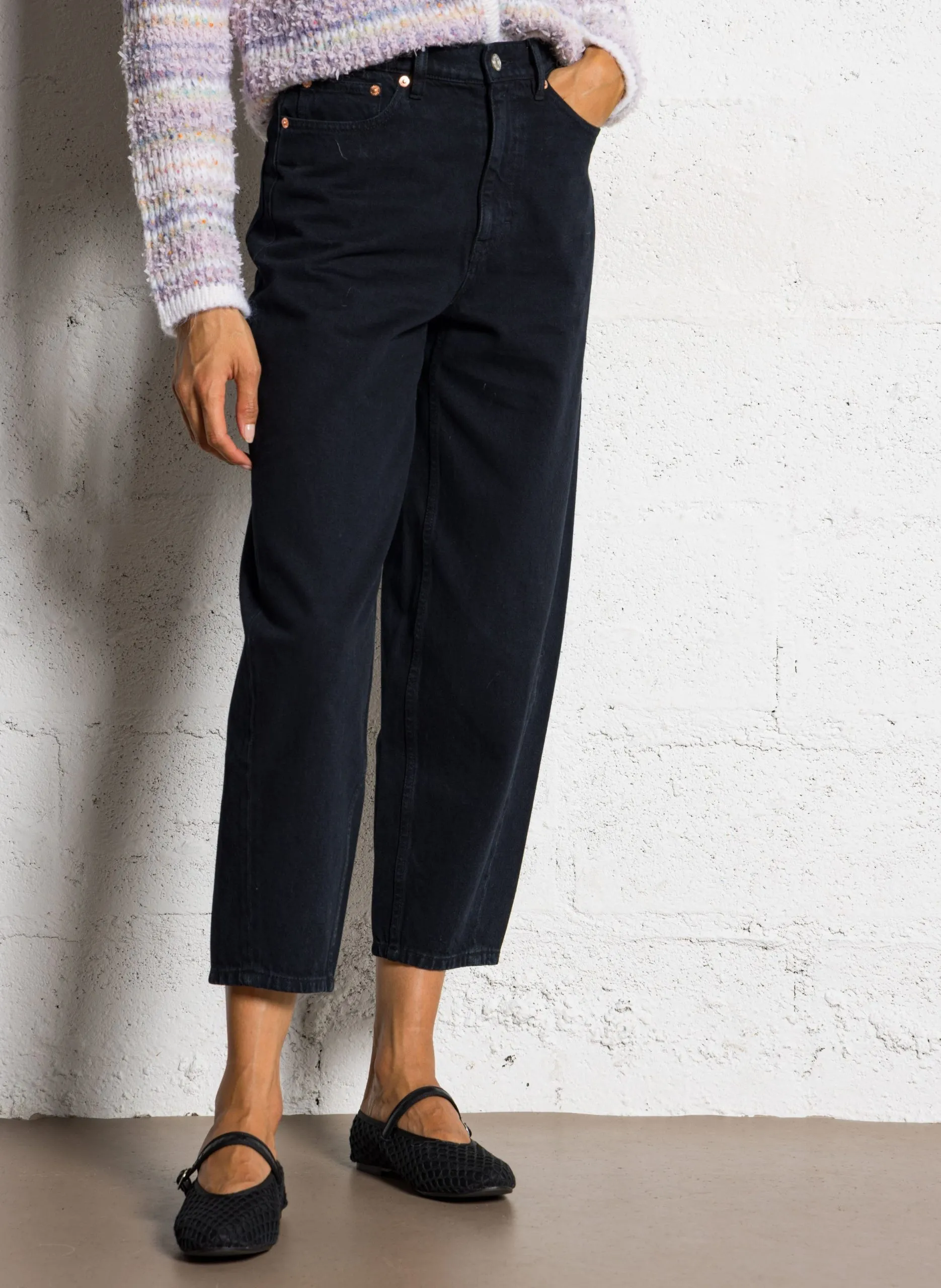 Jean large en coton Bleu JEMMA