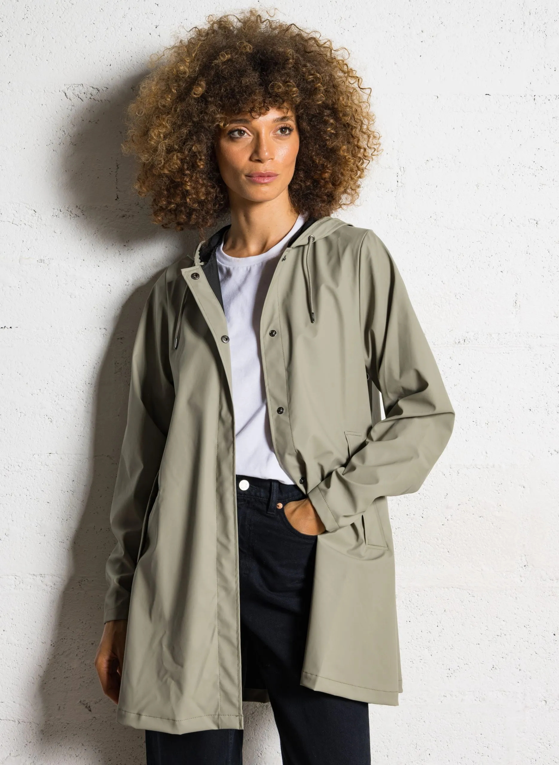 Imperméable avec capuche Vert A-LINE W JACKET