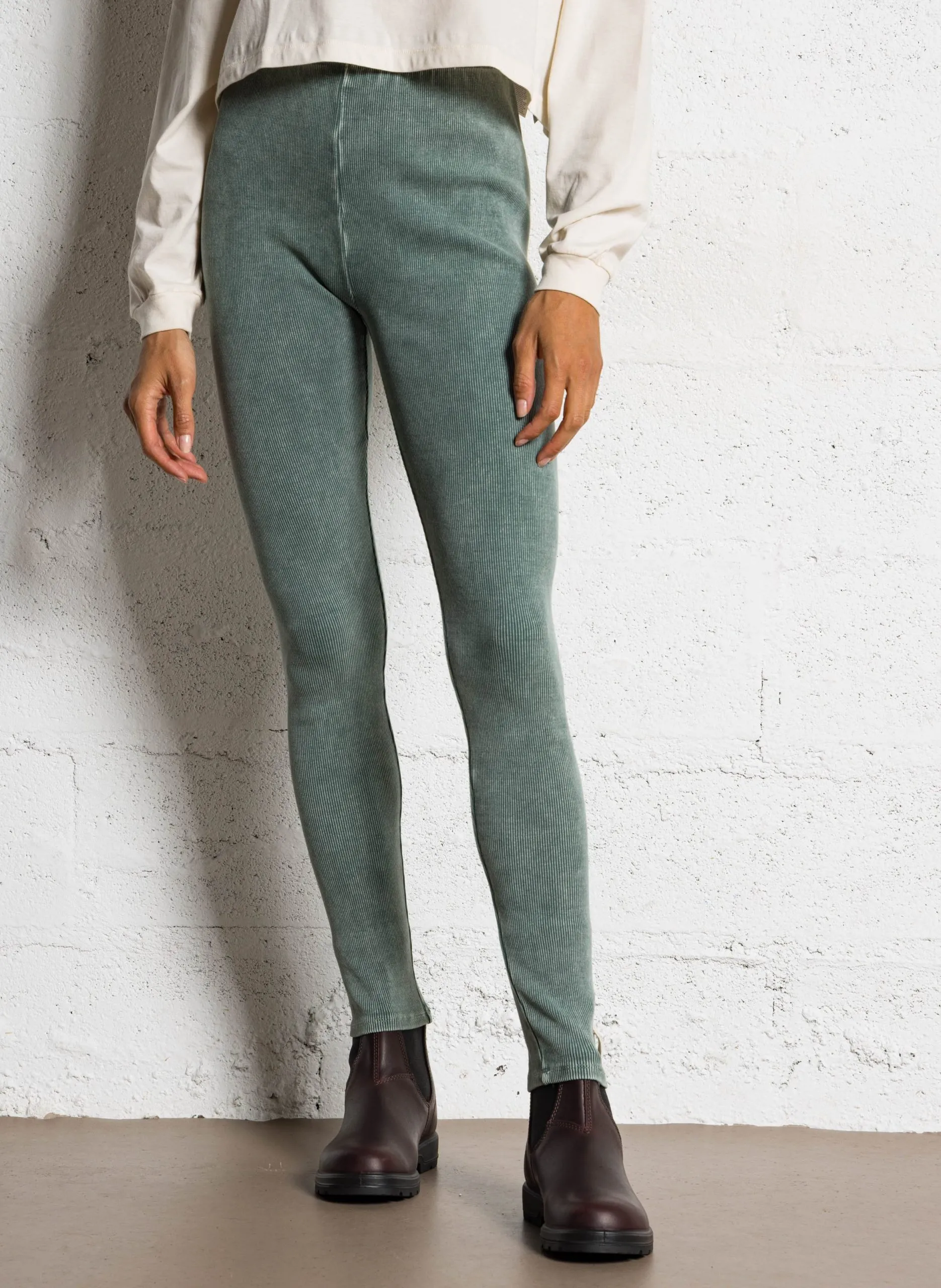 Legging en coton Vert LEL