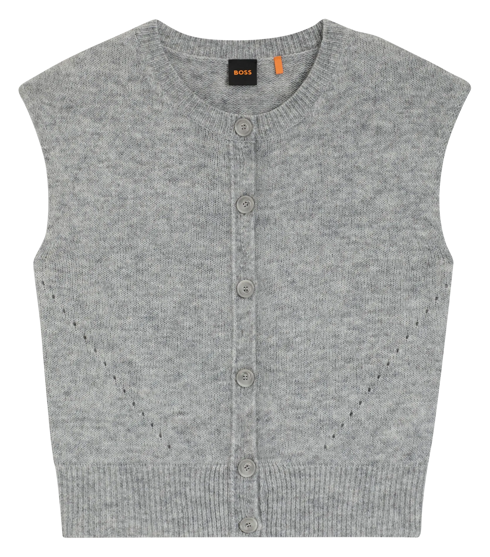 Cardigan sans manches chiné Argent