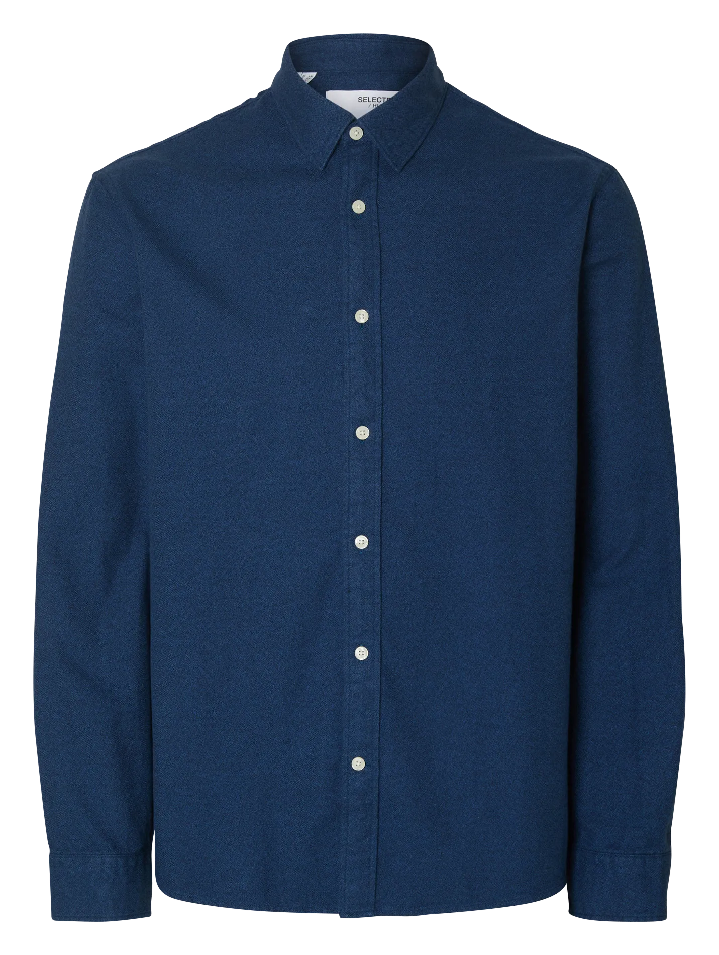 Chemise droite col classique en coton bio Bleu NOAH