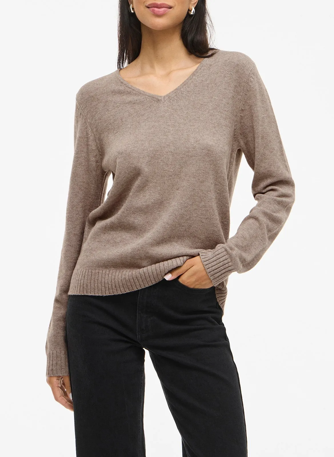 Pull droit en maille Marron RIL