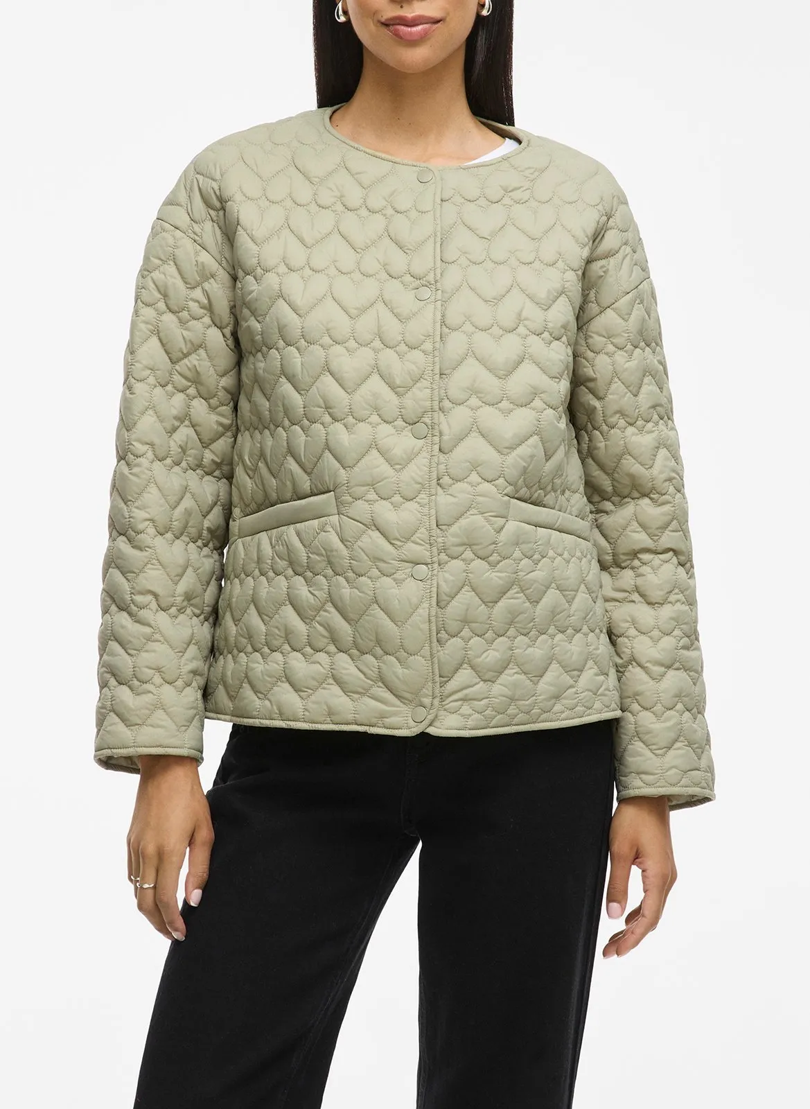 Veste col rond matellassée Beige SILLA