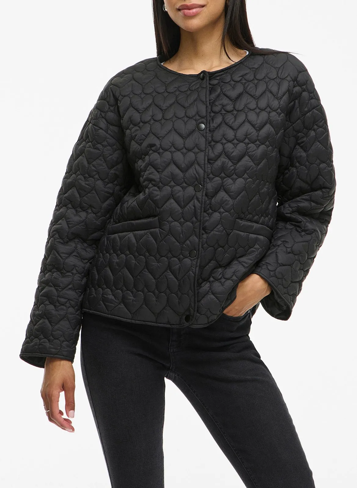 Veste col rond matellassée Noir SILLA