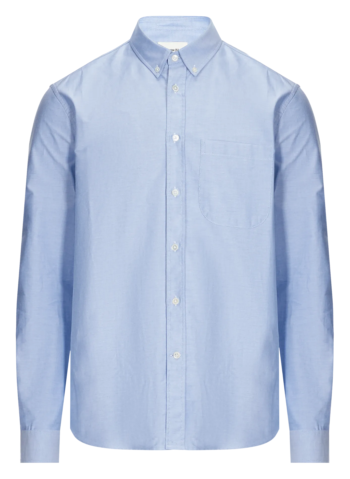 Chemise droite col américain rayée en coton Bleu EURAY
