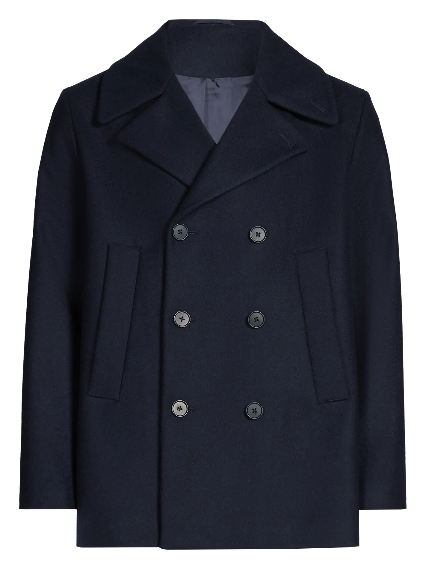 Caban ample col tailleur en laine Bleu GABIN