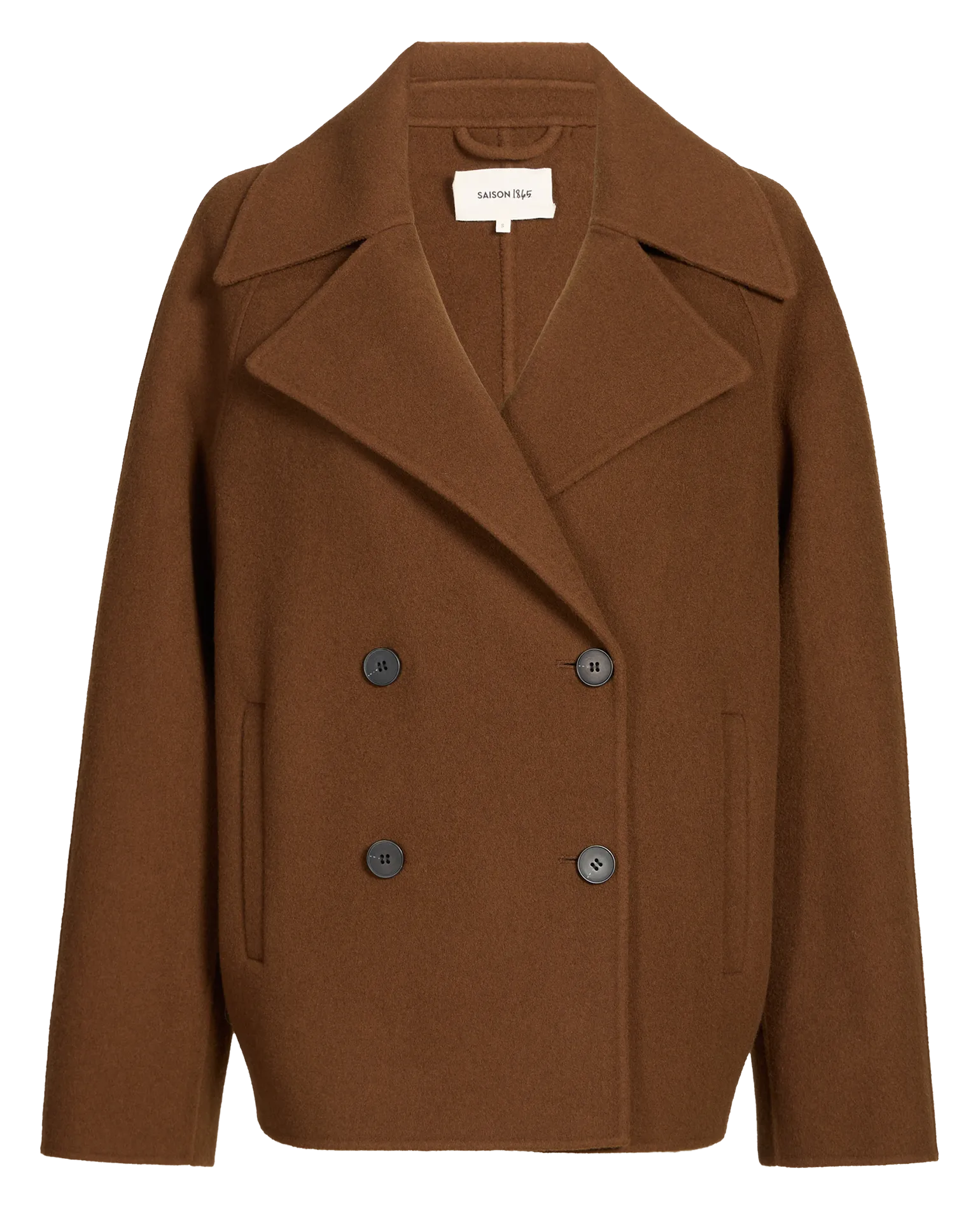Caban oversize en laine mélangée Marron WABAN