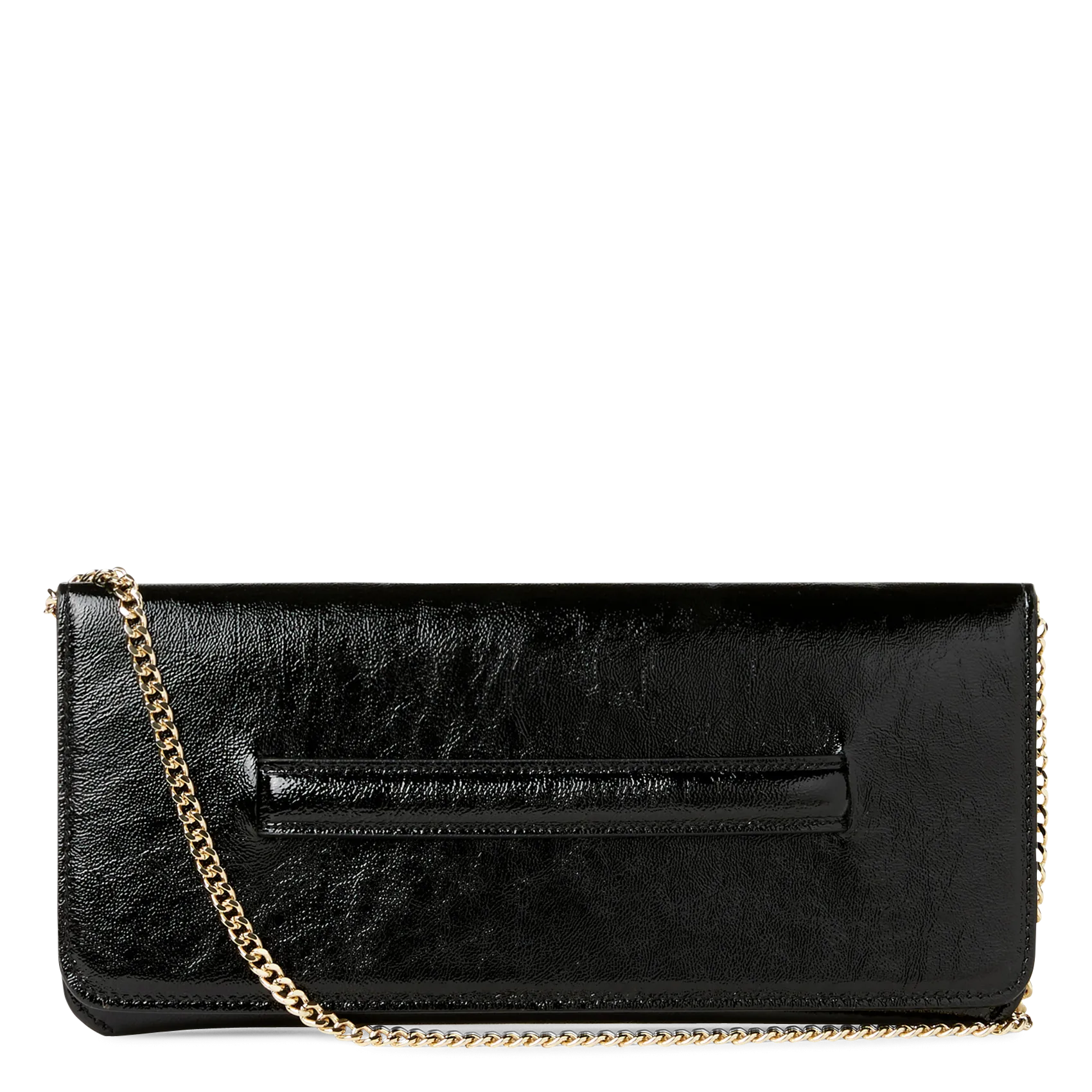 Pochette en cuir vernis Noir GLORIA