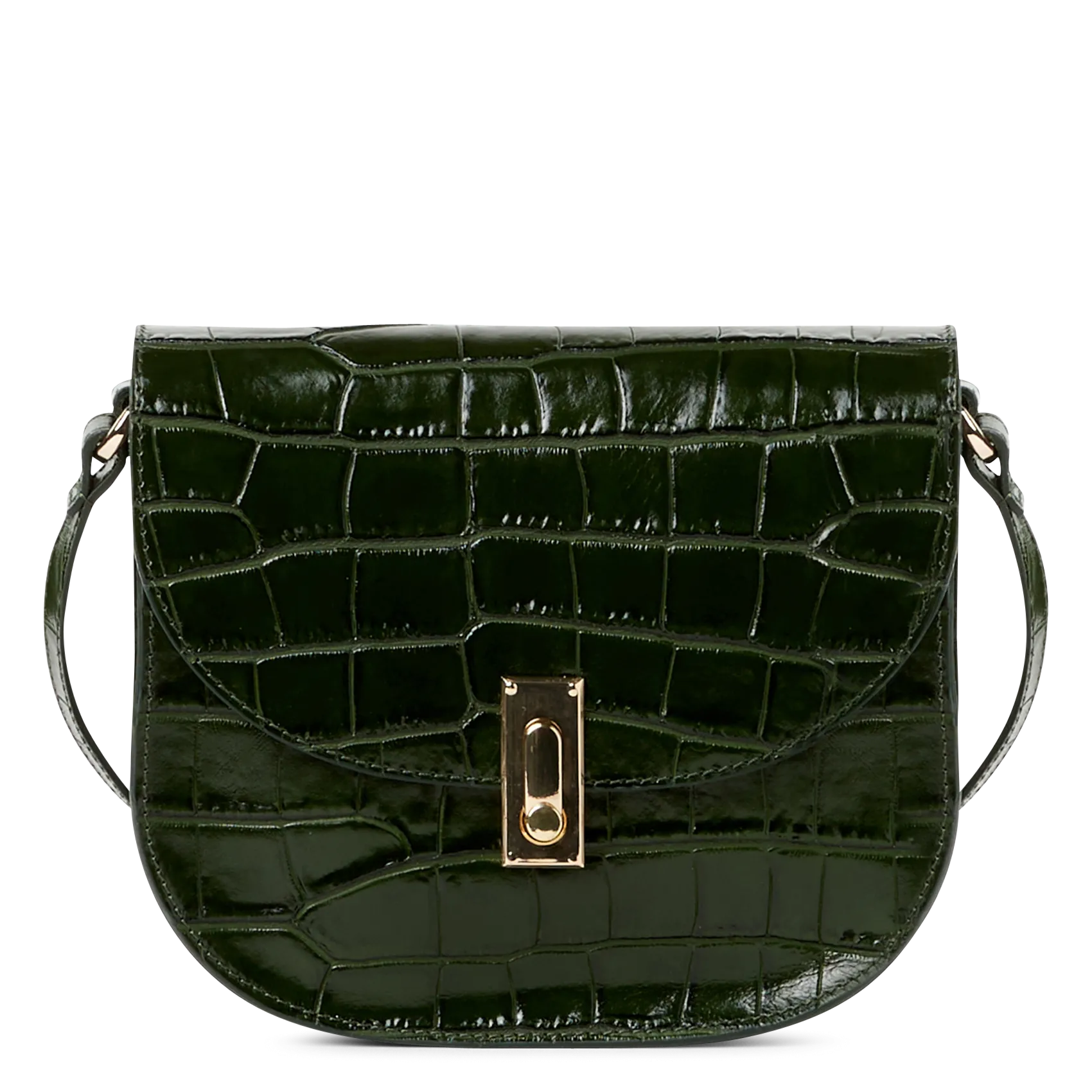Sac besace croco Kaki GLADYS