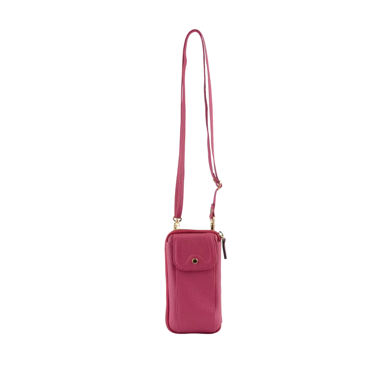 Etui portable - cuir de veau grainé Rose