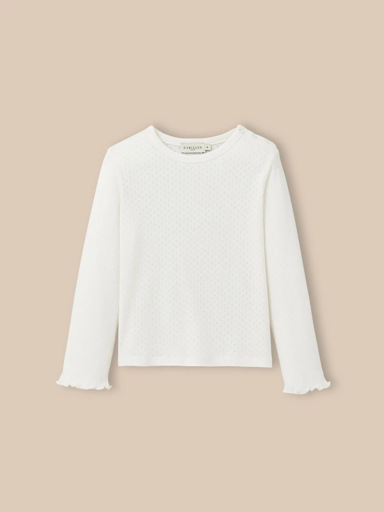 T-shirt en pointelle en coton biologique Blanc