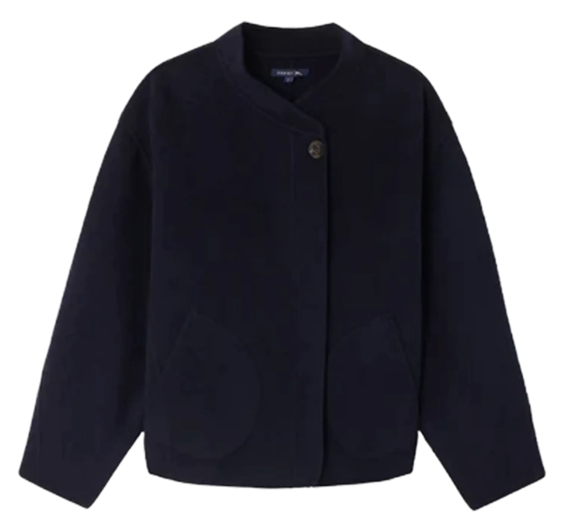Manteau col rond en laine mélangée Bleu WINDSOR