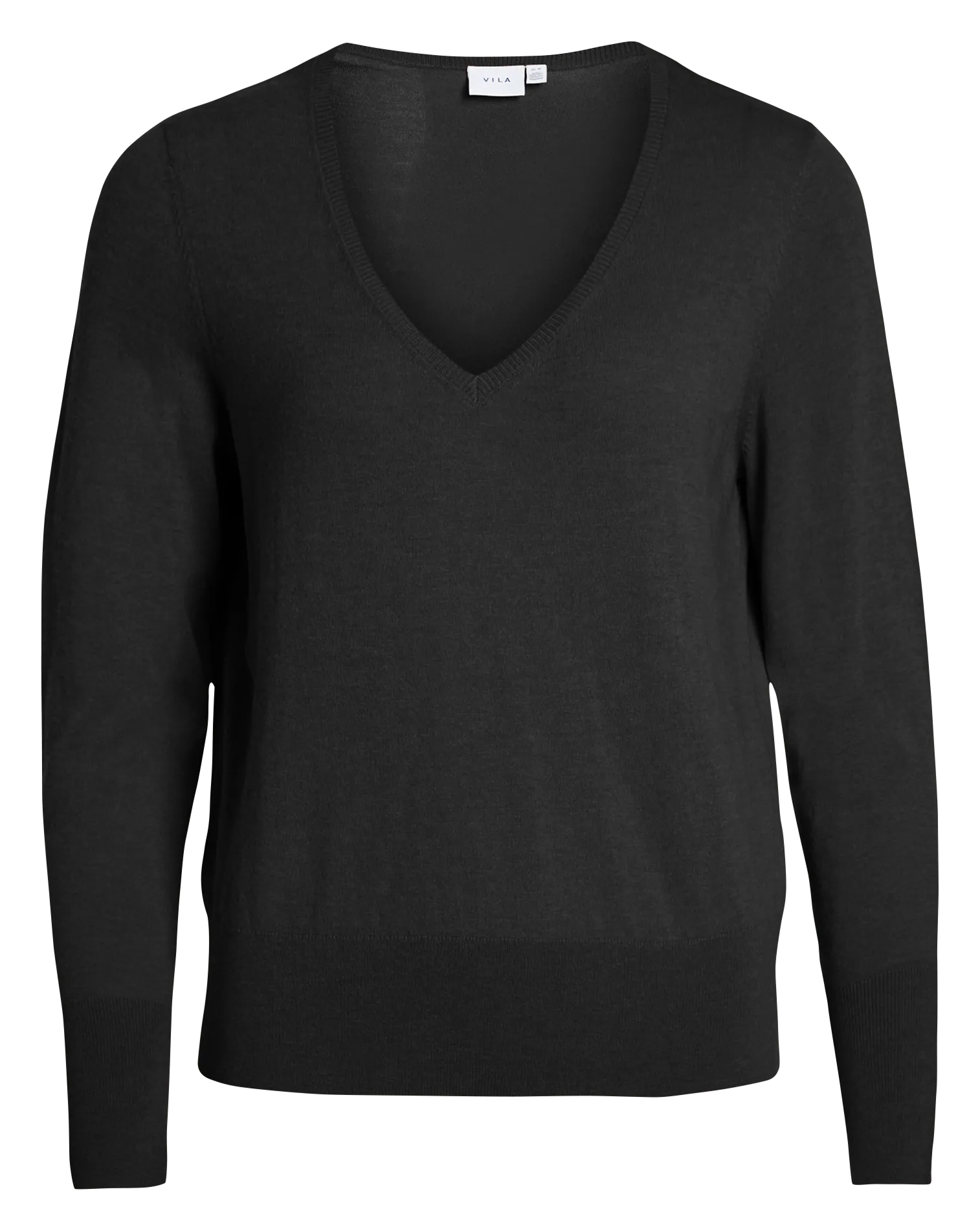 Pull col V en laine mélangée Noir BASINA