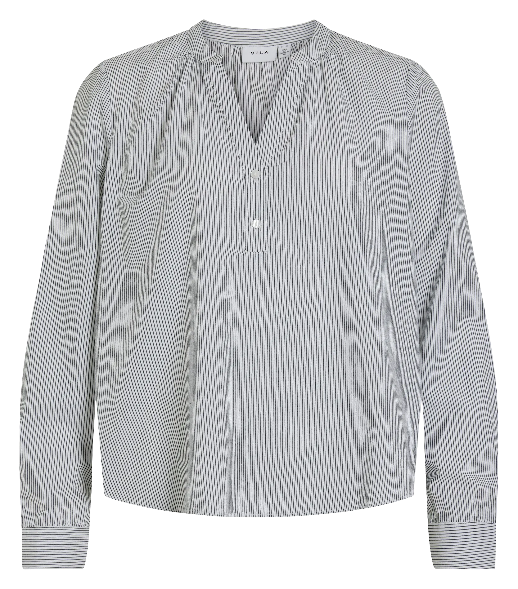 Chemise col V en coton Blanc SUCHI