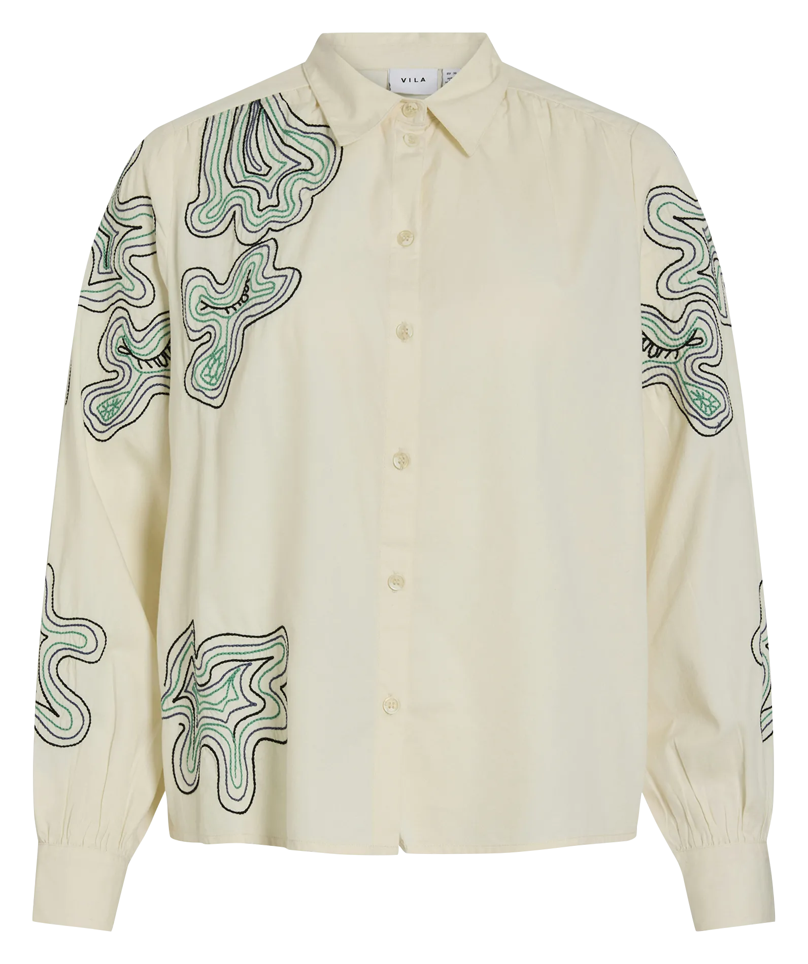 Chemise col classique en coton mélangé Beige ULLE