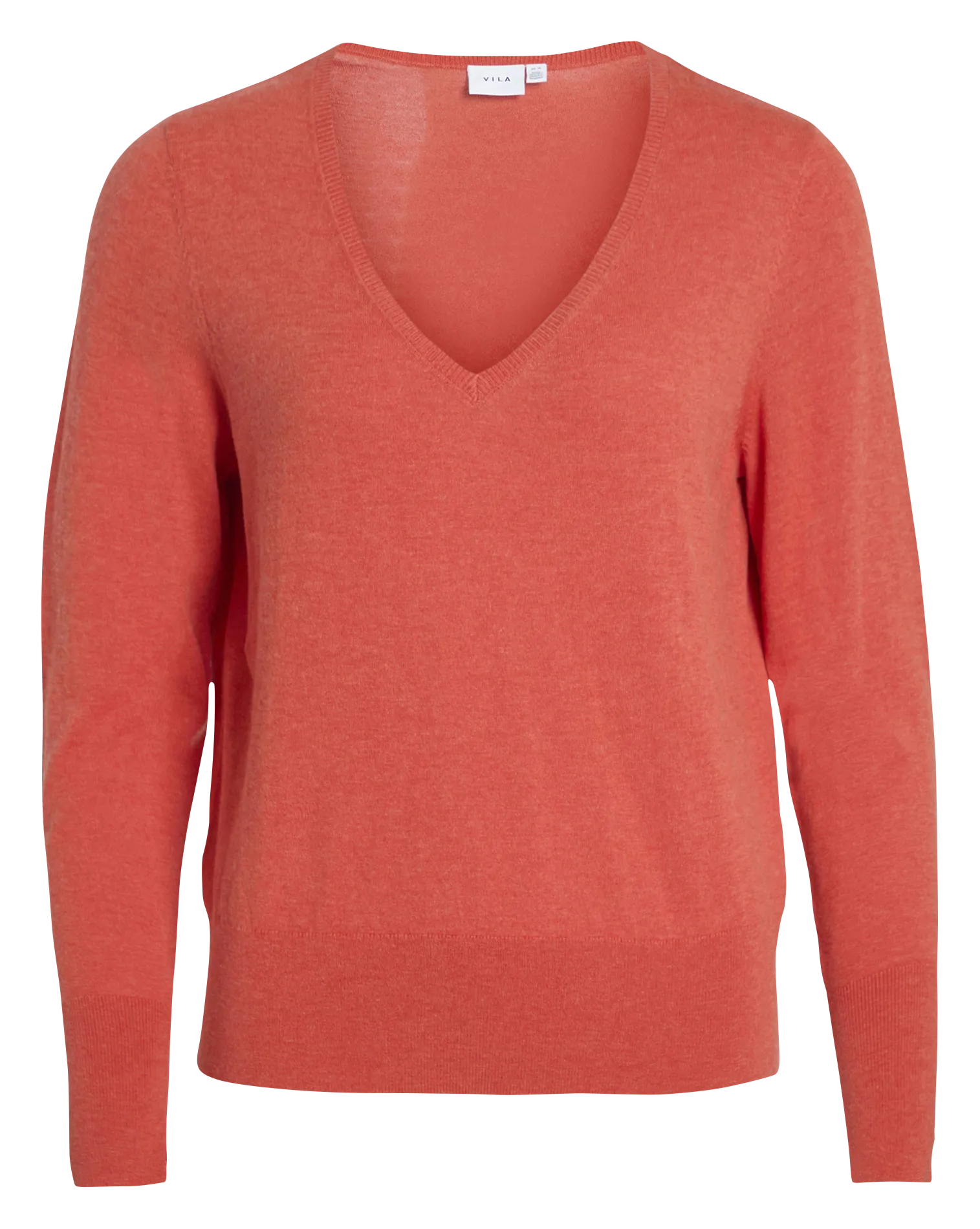 Pull col V en laine mélangée Rouge BASINA