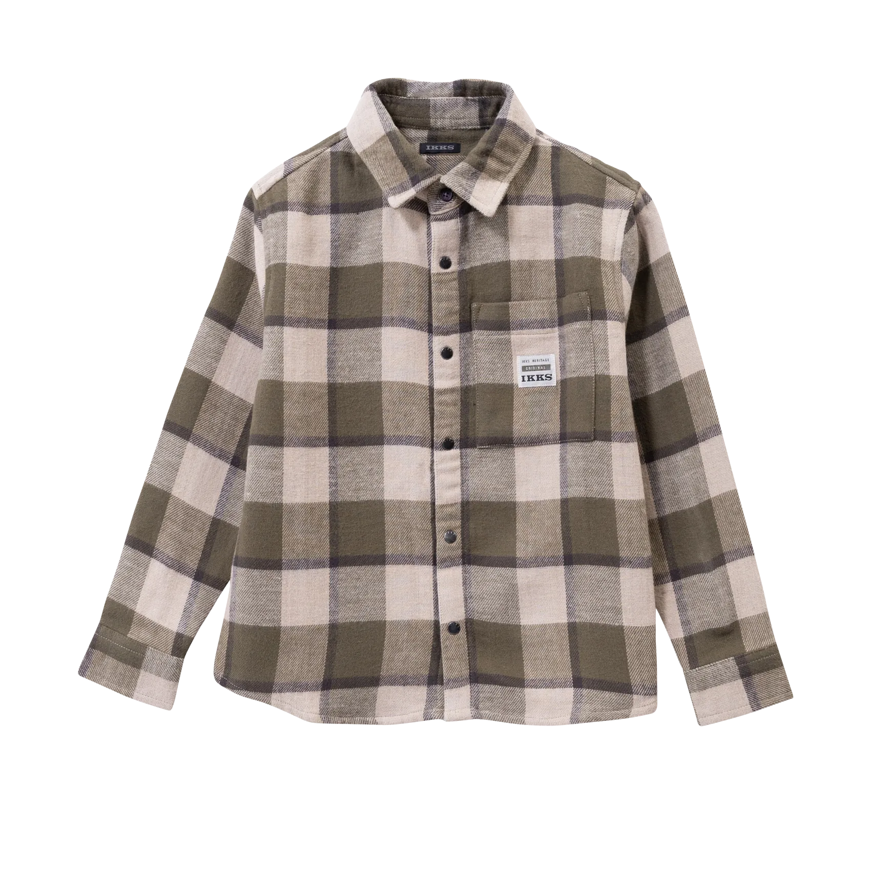 Surchemise droite col classique en coton Marron