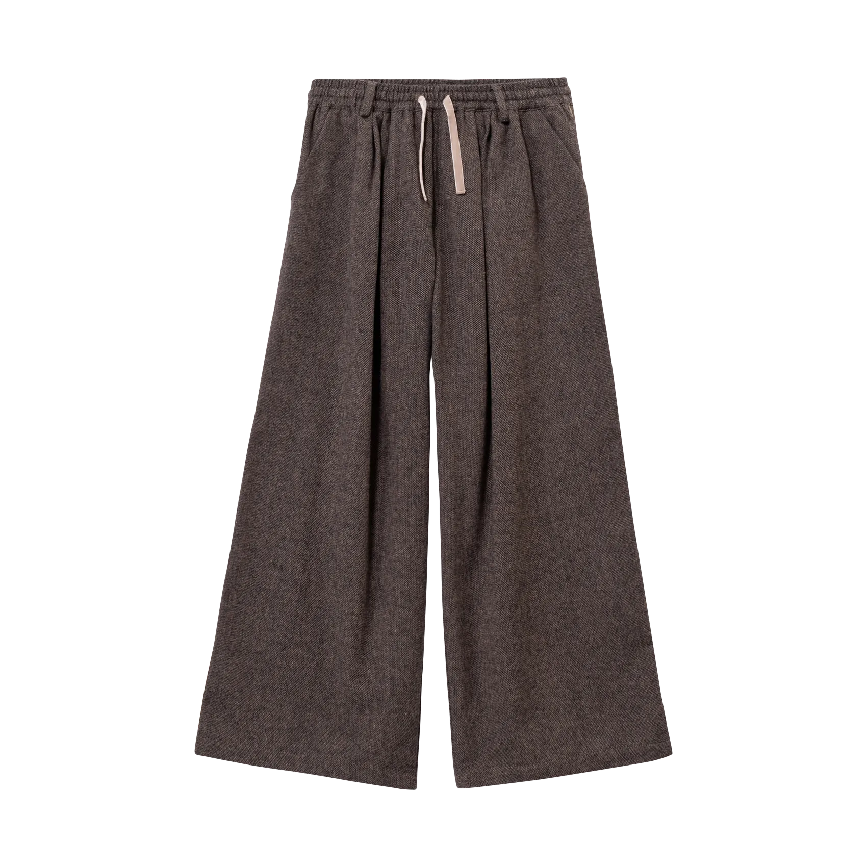 Pantalon large en flanelle Marron