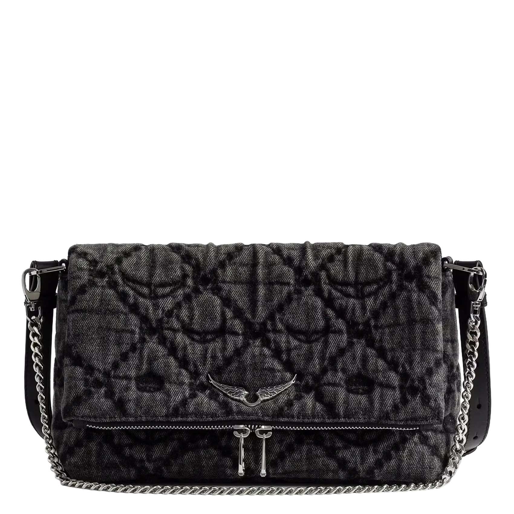 Sac bandoulière en denim Gris ROCKY II