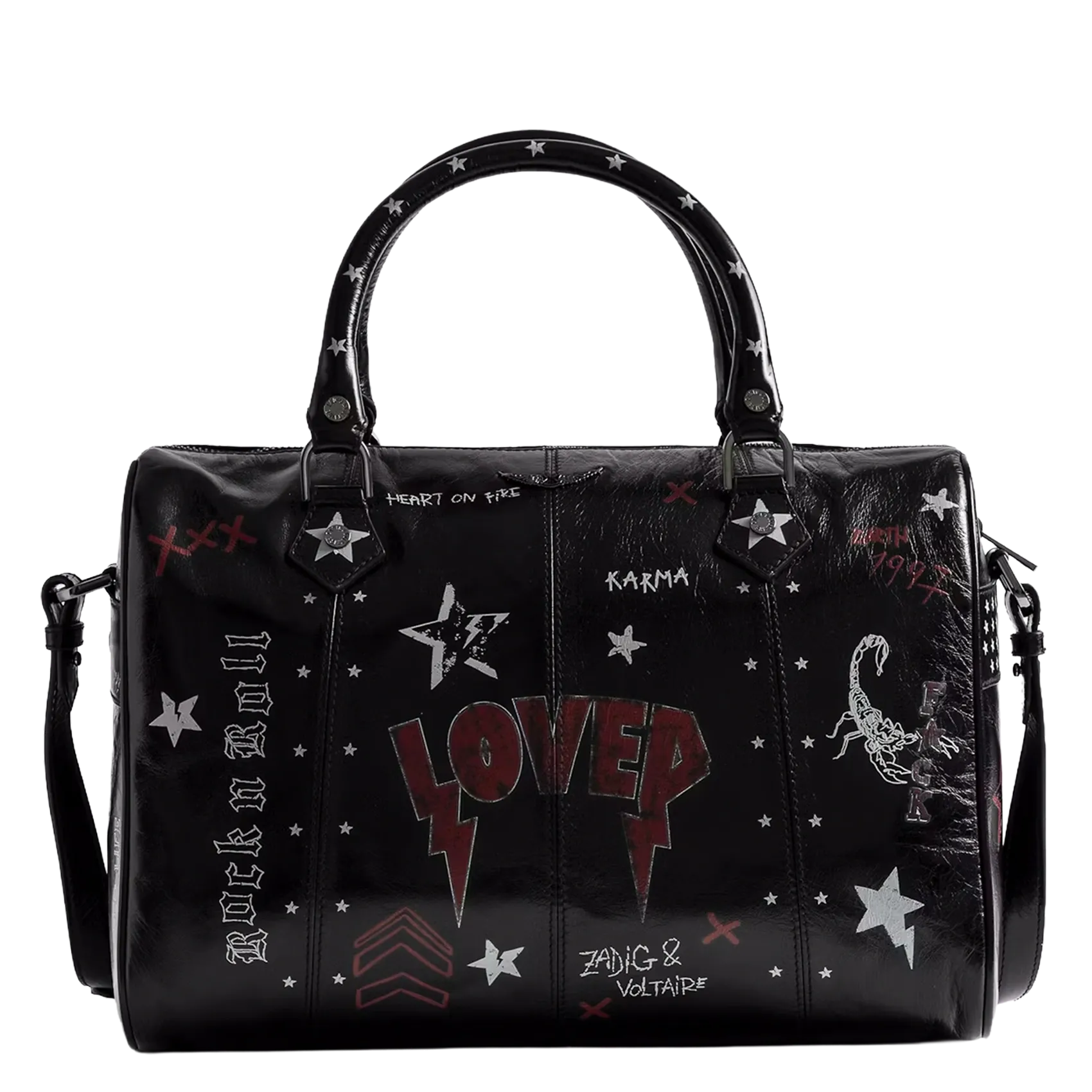 Sac à main en cuir Noir SUNNY VIBE MEDIUM